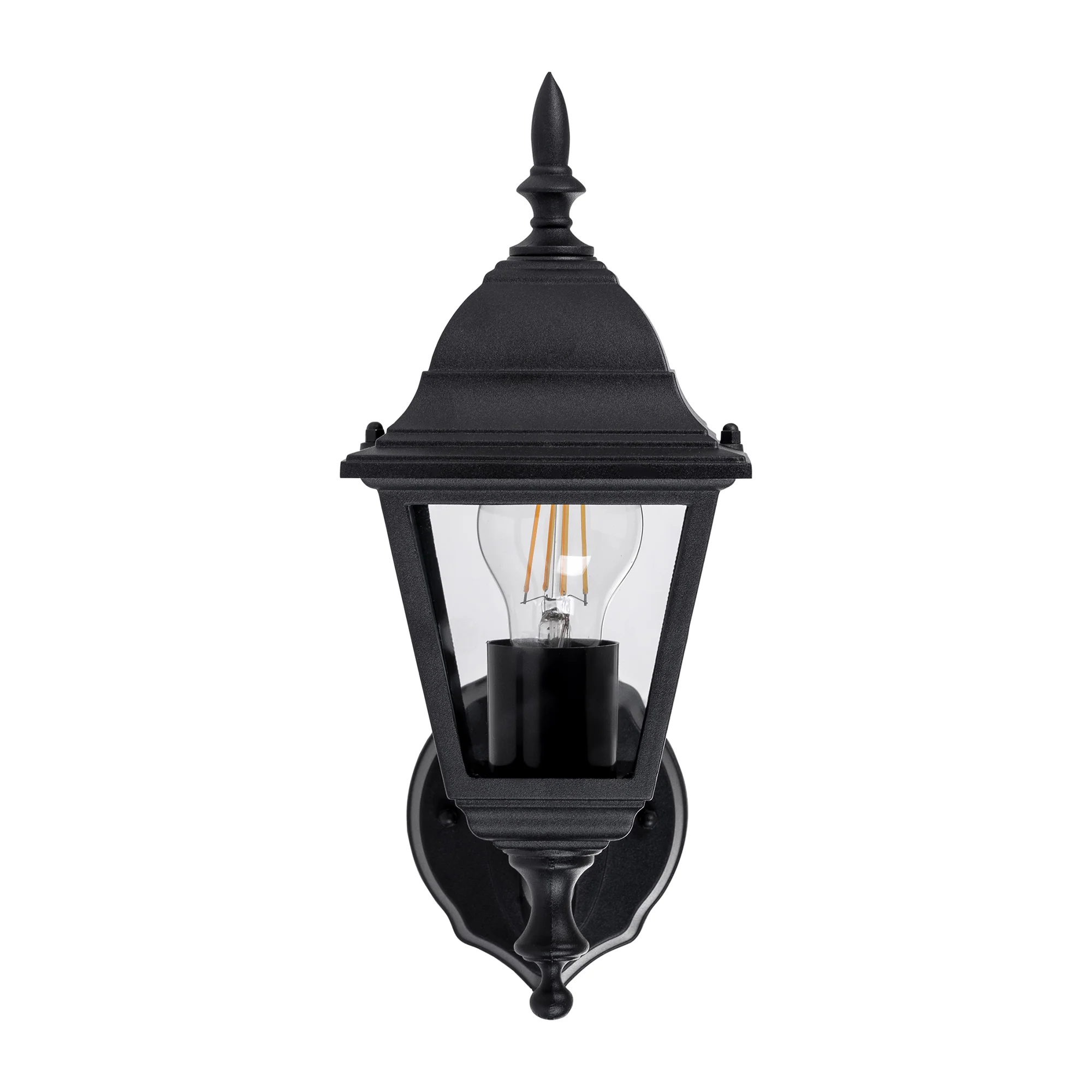 HV3551W-BLK - Newark Aluminium Black 4 Panel Coach Wall Light - Image 4