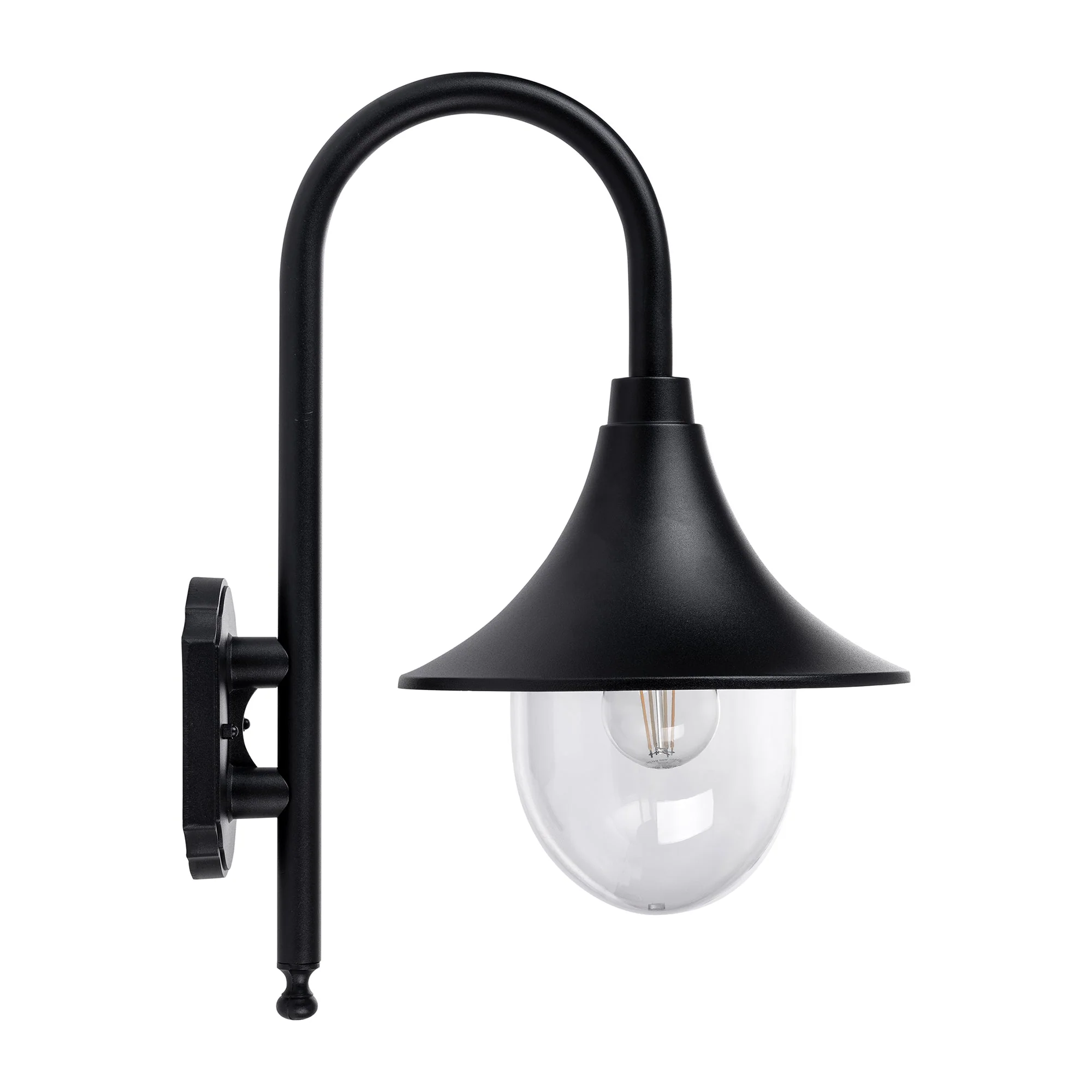 HV3554W-BLK - Hove Aluminium Black Coach Wall Light - Image 3