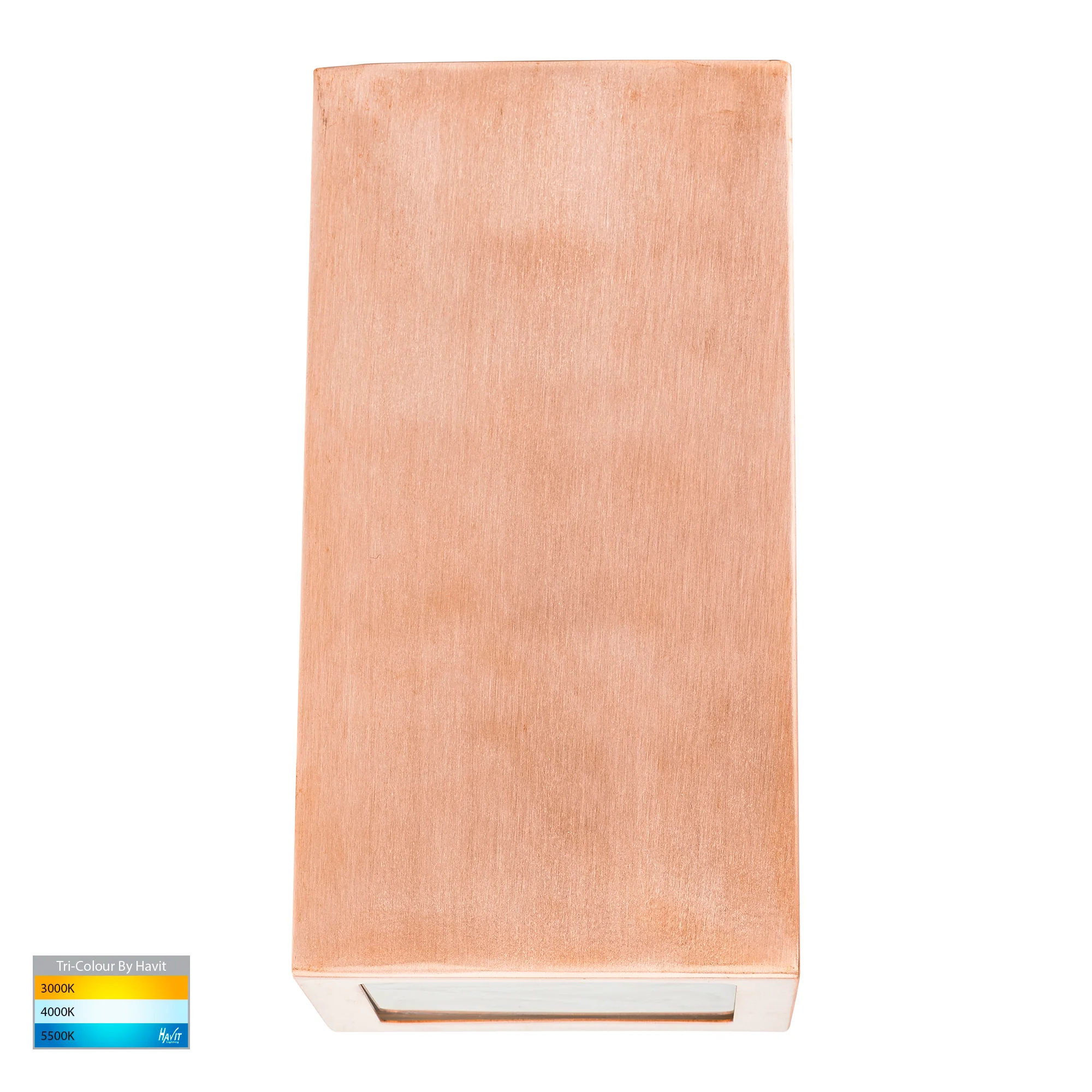 HV3601T-CP - Taper Copper TRI Colour LED Wedge Wall Light - Image 3