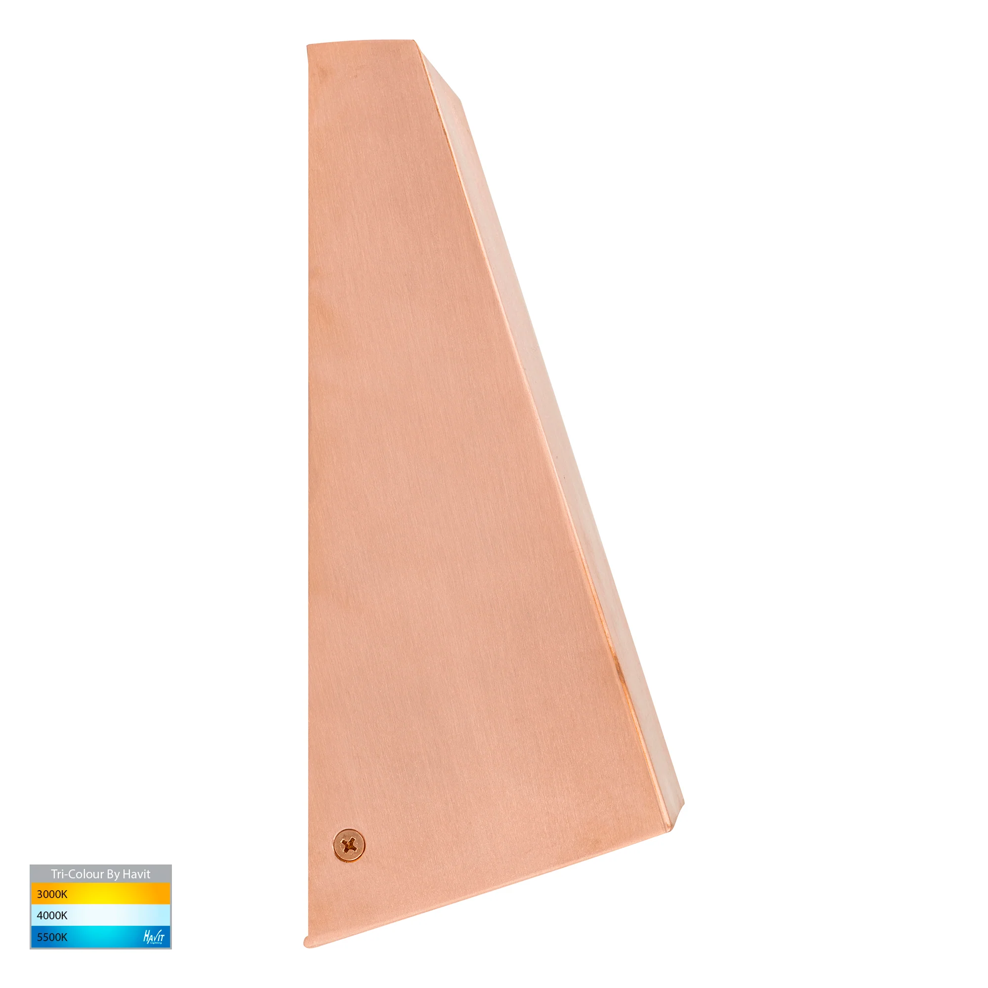 HV3601T-CP - Taper Copper TRI Colour LED Wedge Wall Light - Image 4