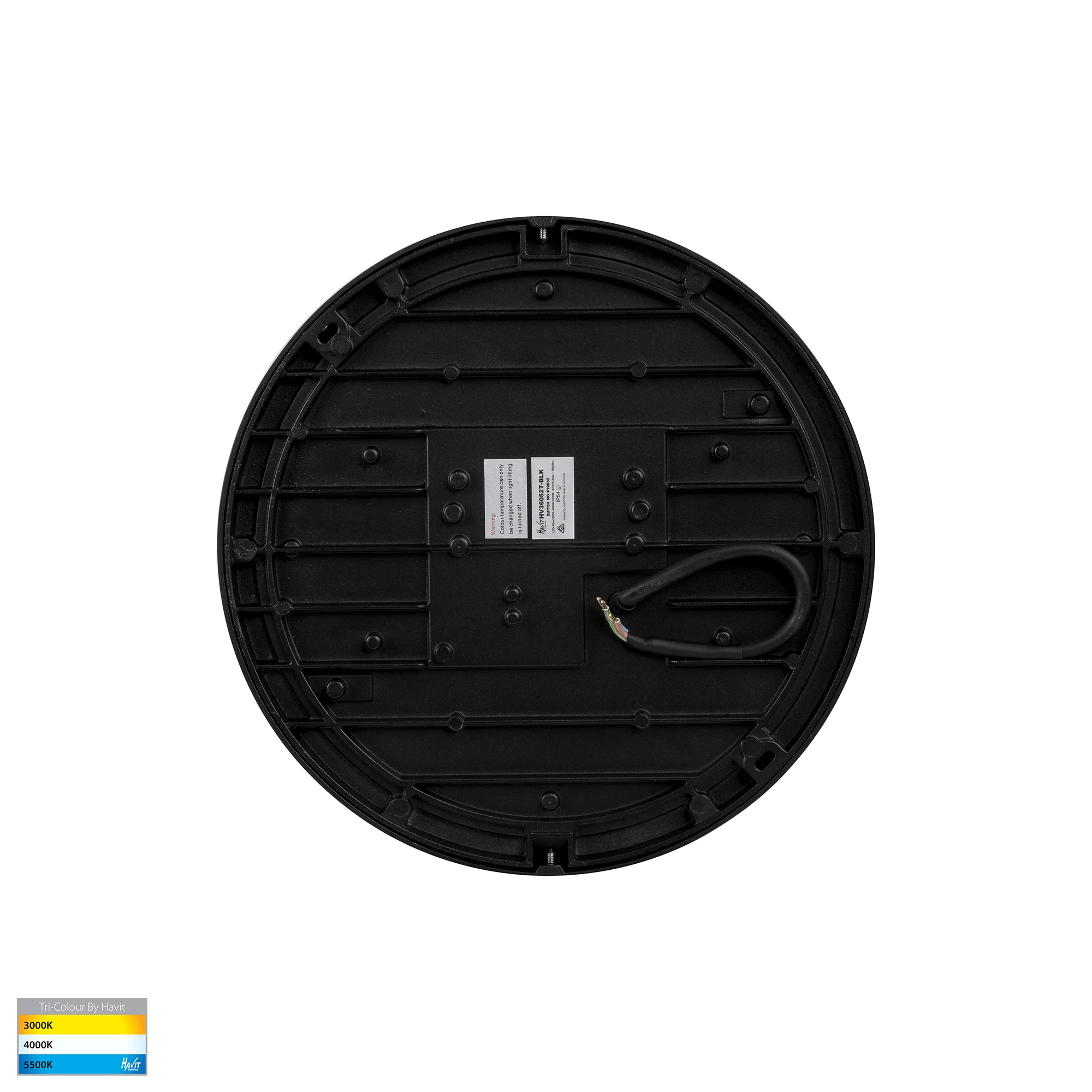 HV36052T-BLK - Liptor Black 20w Ceiling Mounted LED Oyster - Image 5
