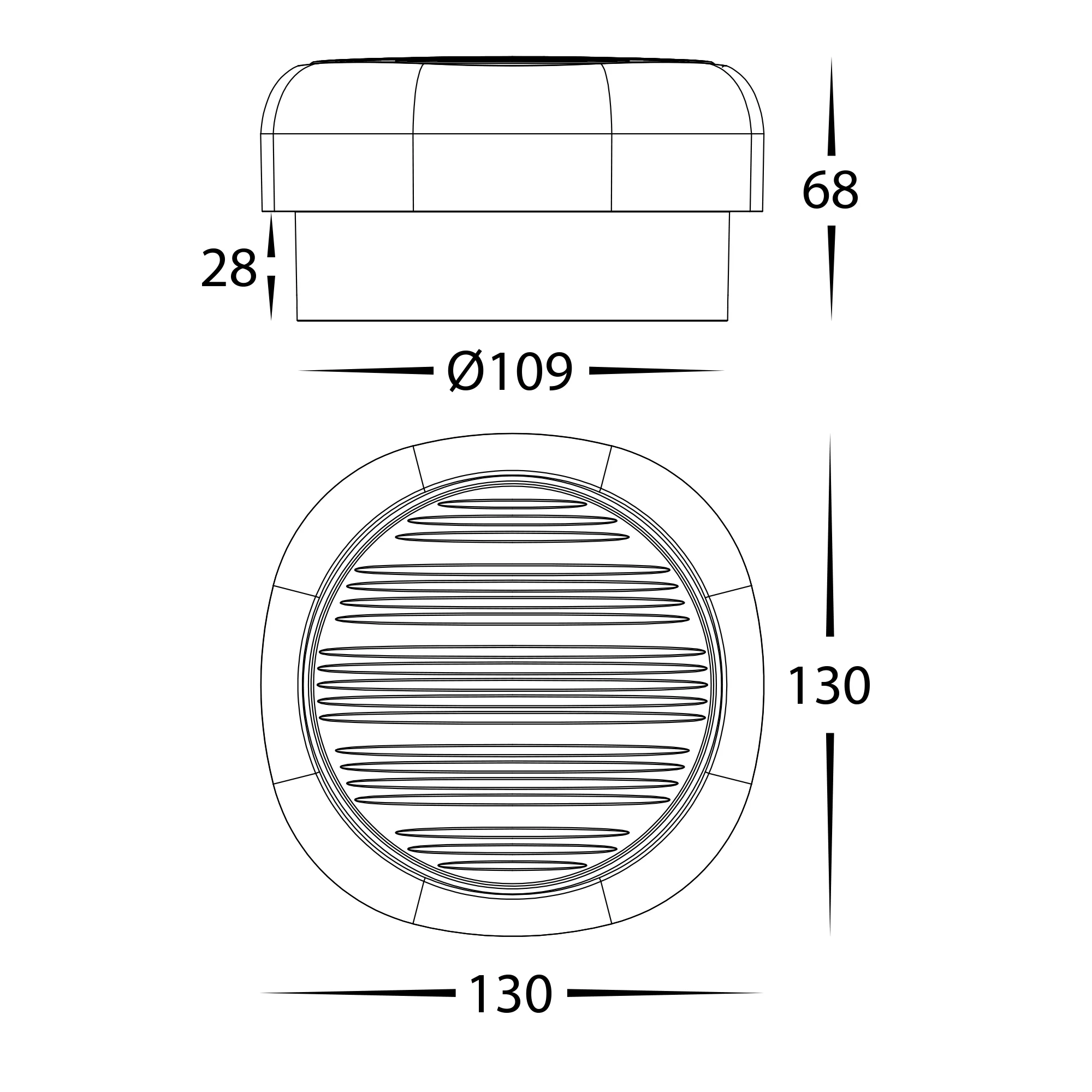 HV3619W-WHT - Lasi Aluminium White Wall Light - Image 2