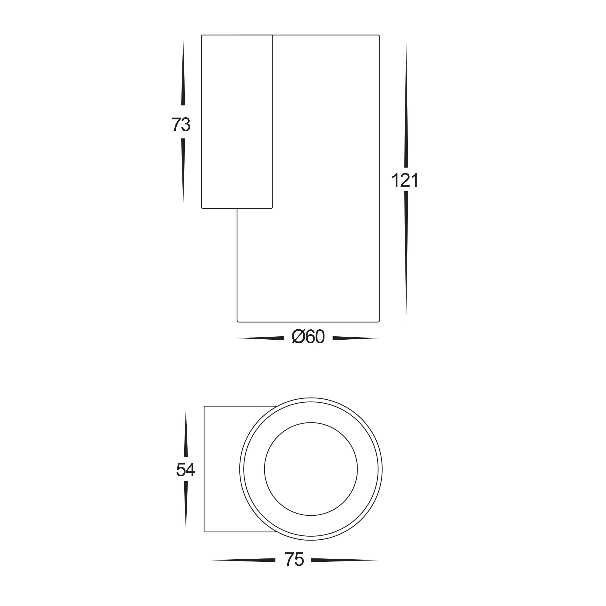 HV3625T-AB - Aries Antique Brass LED Fixed Down Wall Light - Image 2
