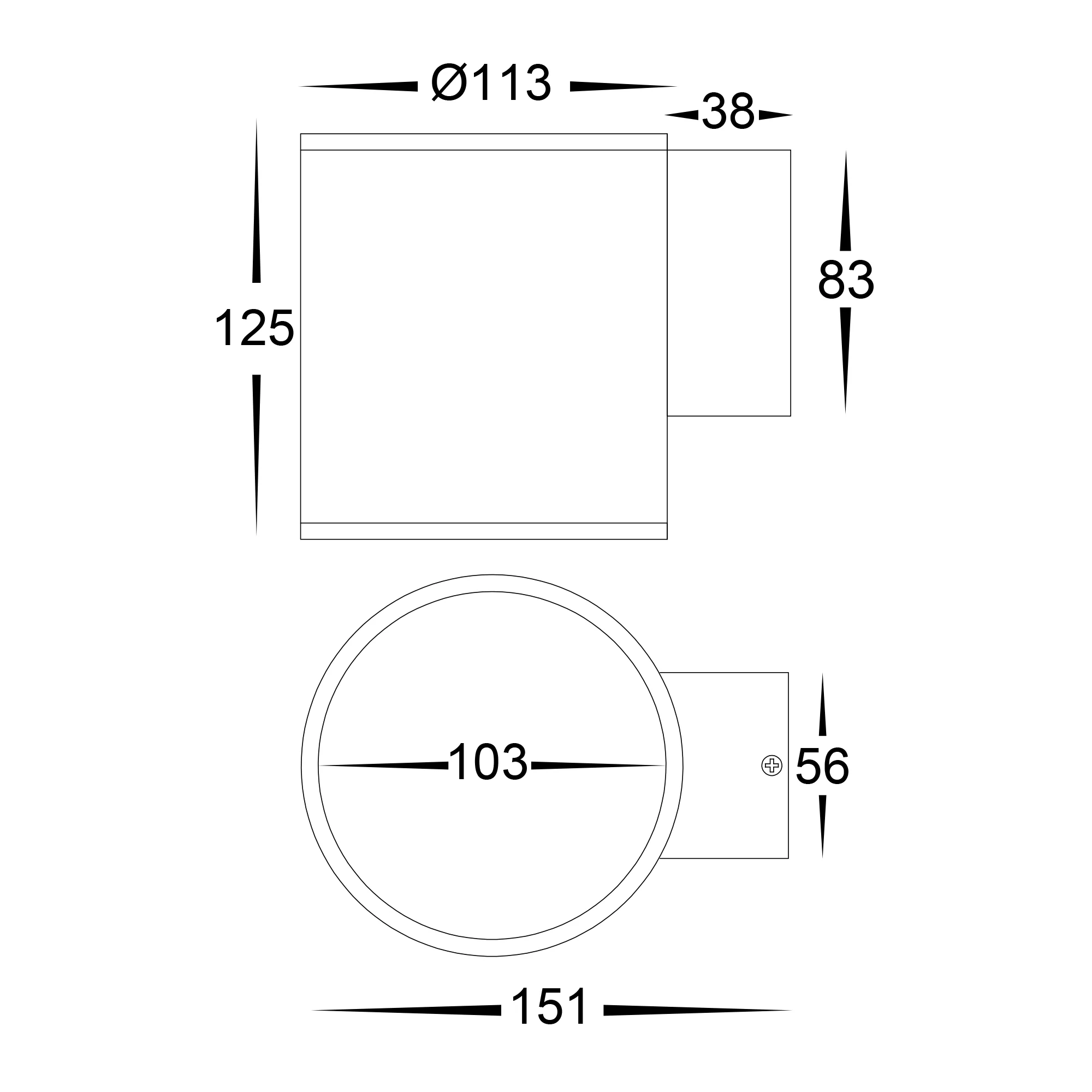 HV3628T-WHT - Porter 15w LED White Large Fixed Down Wall Light - Image 2
