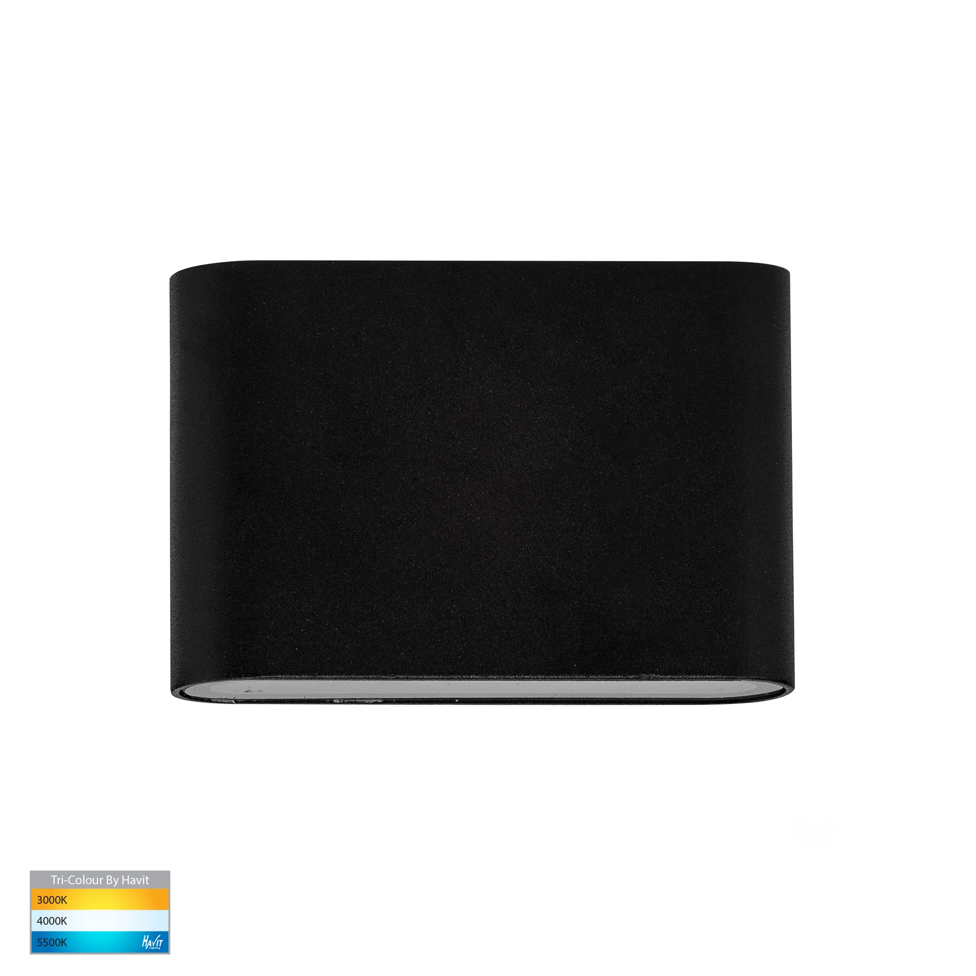 HV3641T-BLK - Lisse Black Fixed Down TRI Colour LED Wall Light