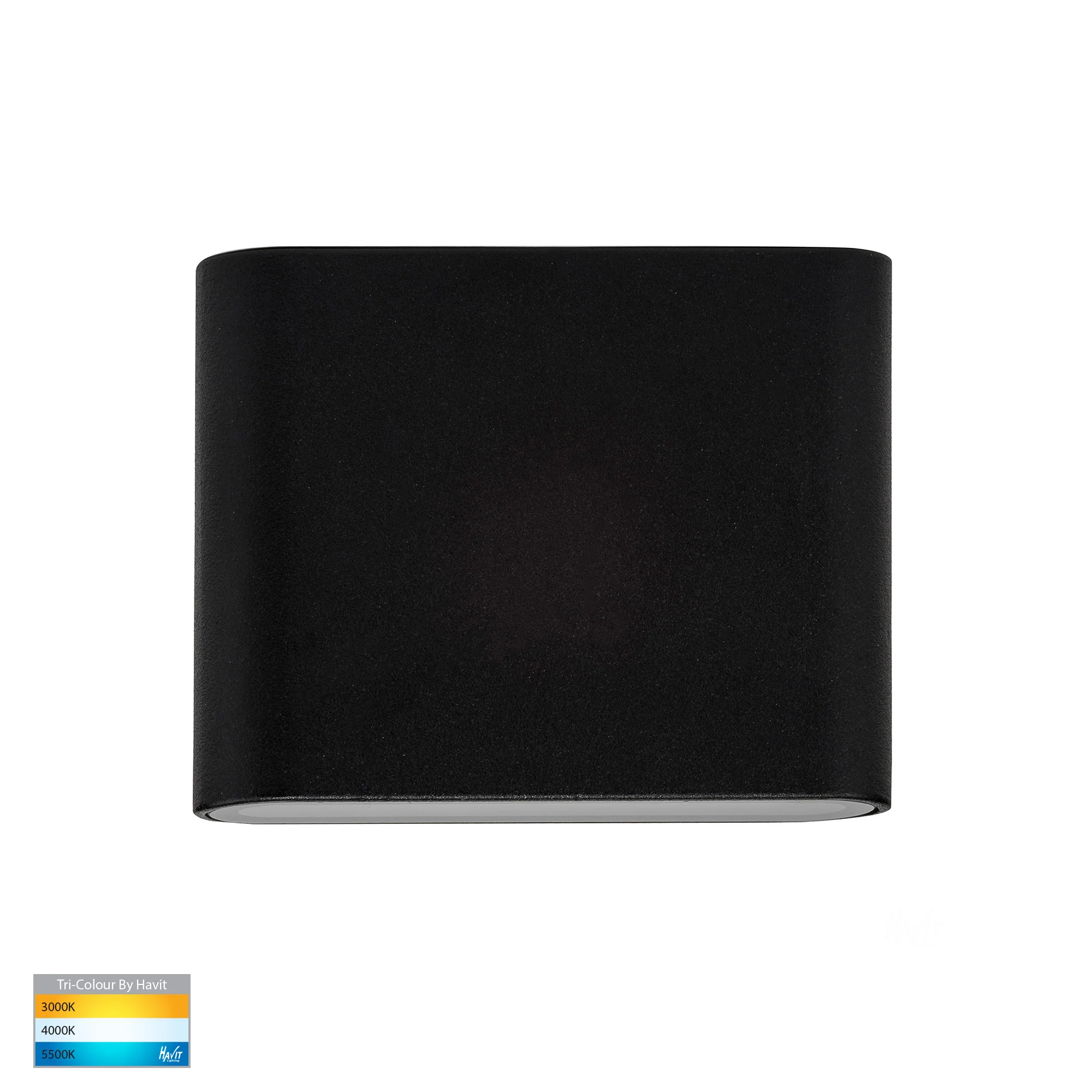 HV3642T-BLK - Lisse Black Up & Down TRI Colour LED Wall Light