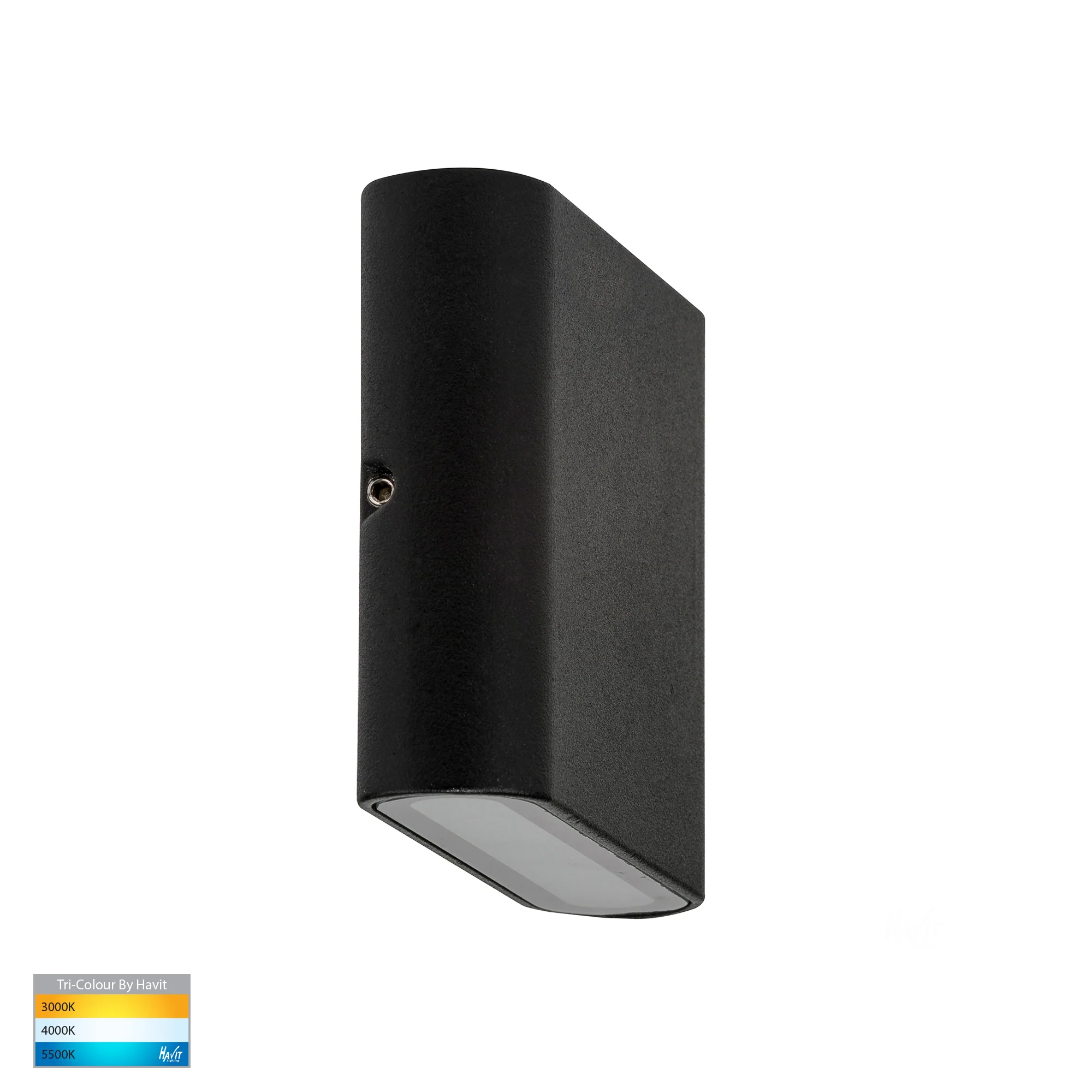 HV3642T-BLK - Lisse Black Up & Down TRI Colour LED Wall Light - Image 3