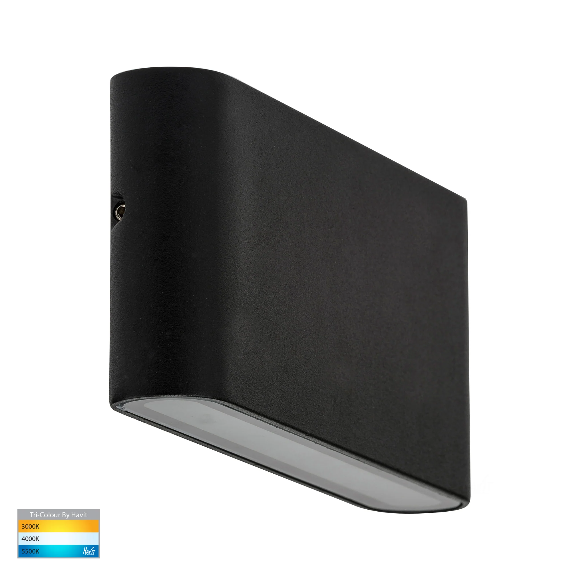 HV3643T-BLK - Lisse Black Fixed Down TRI Colour LED Wall Light - Image 3