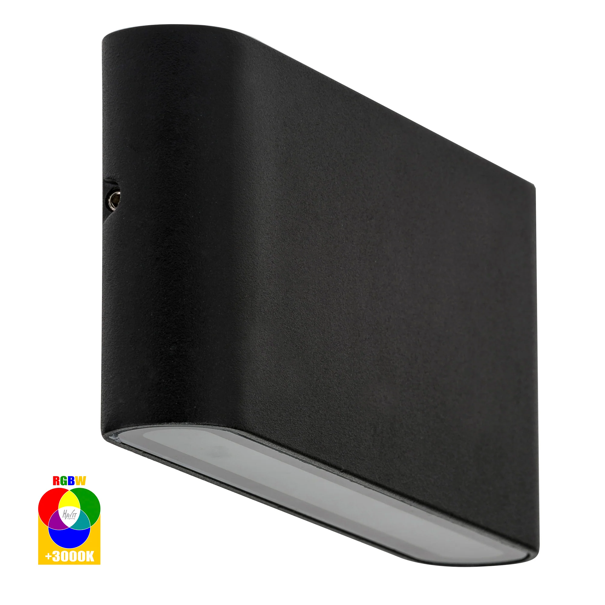HV3643RGBW-BLK - Lisse Black Fixed Down RGBW LED Wall Light - Image 2