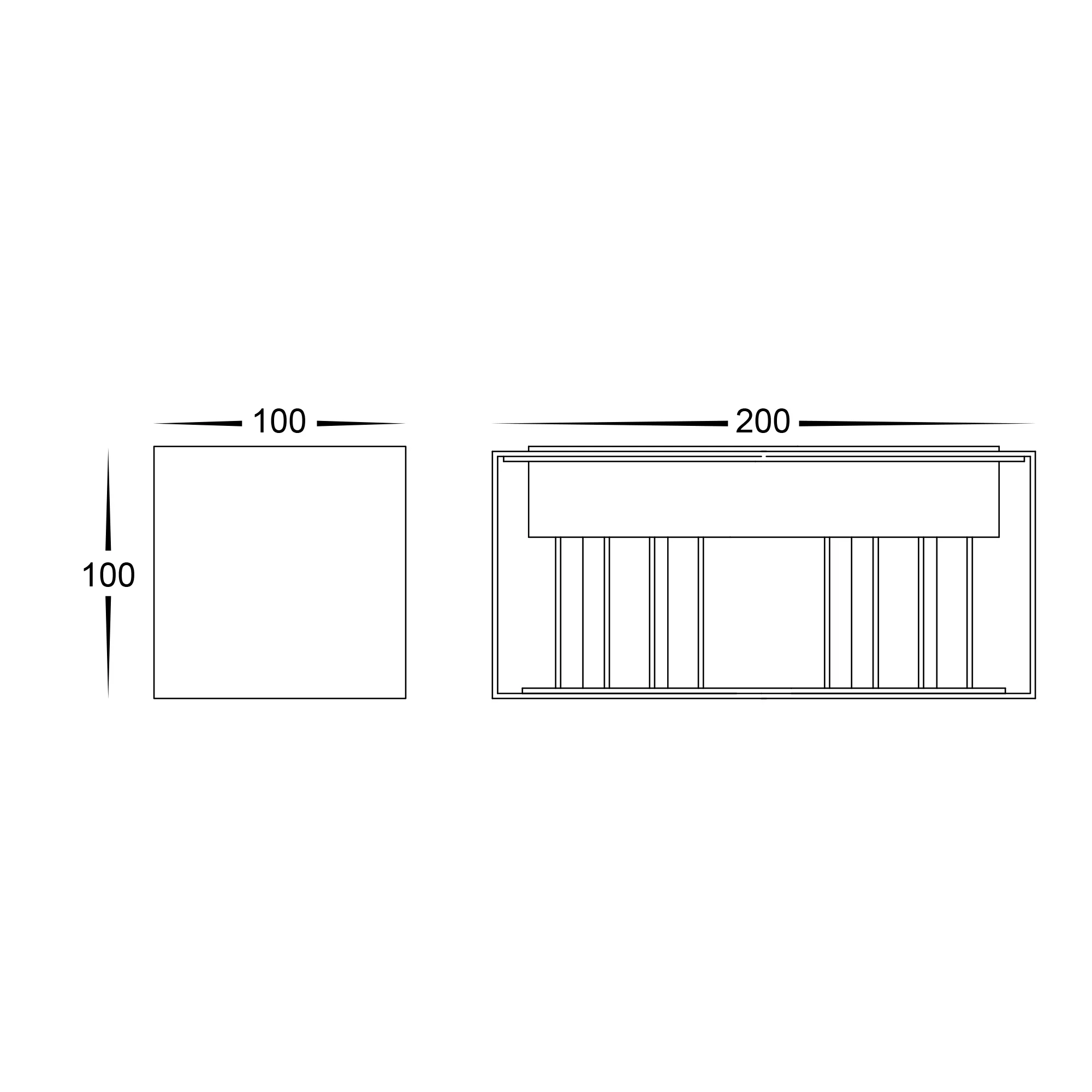 HV36582T-BLK-SQ - Versa Black Square Up & Down Wall Light - Image 2