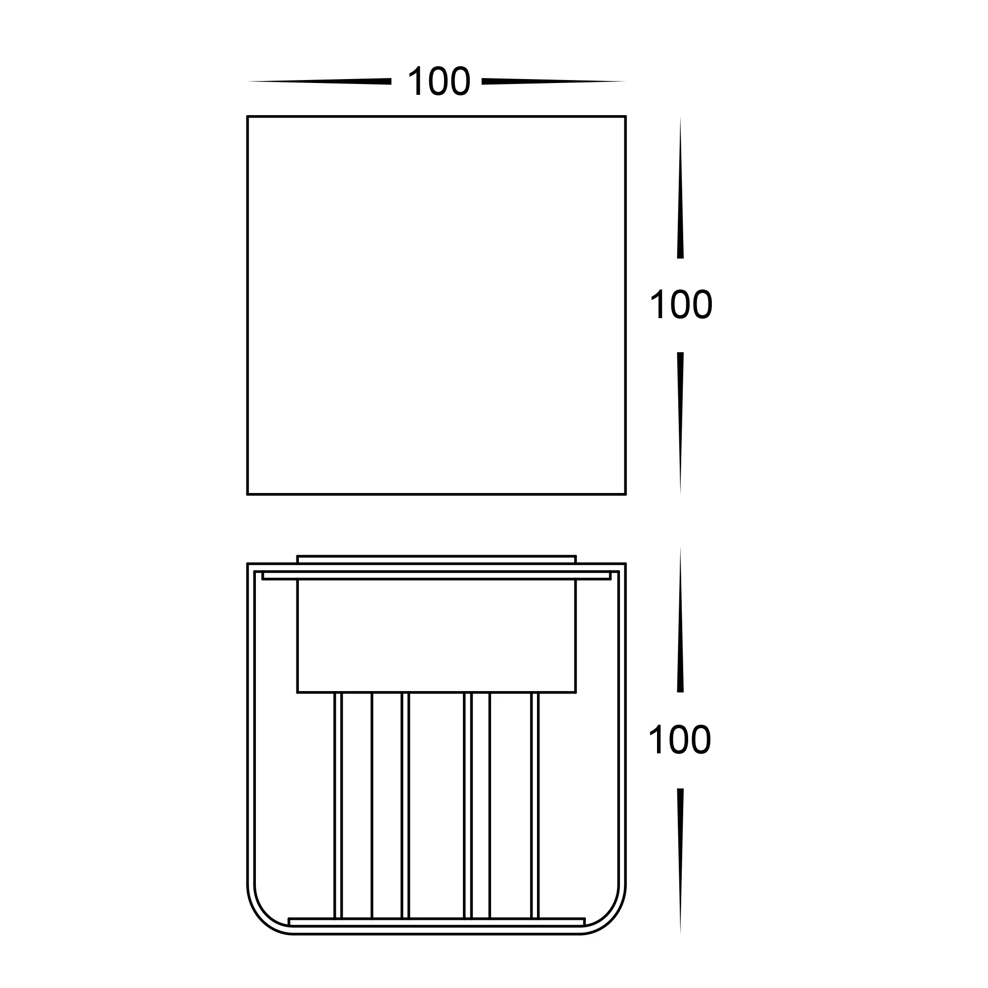 HV36583T-WHT-SQ - Versa White Square Up & Down Wall Light - Image 2