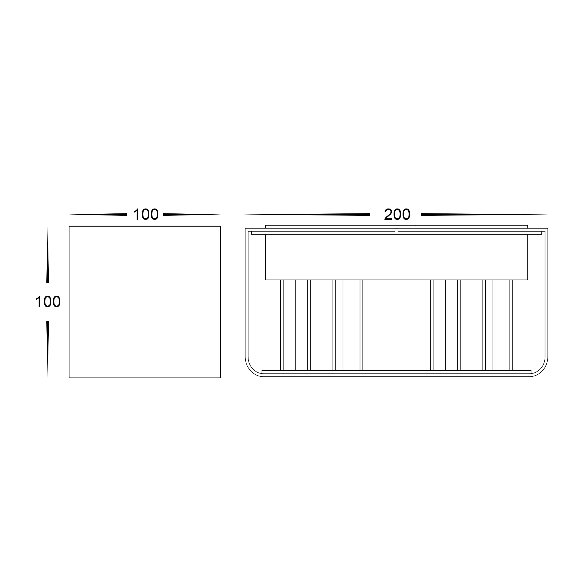 HV36584T-BLK-SQ - Versa Black Square Up & Down Wall Light - Image 2
