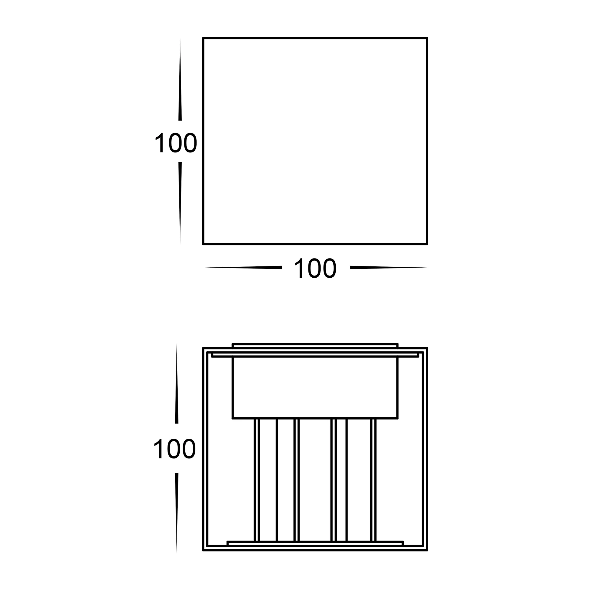 HV3658T-WHT-SQ | HV3658T-WHT-SQ-12V - Versa White Square Up & Down Wall Light - Image 2