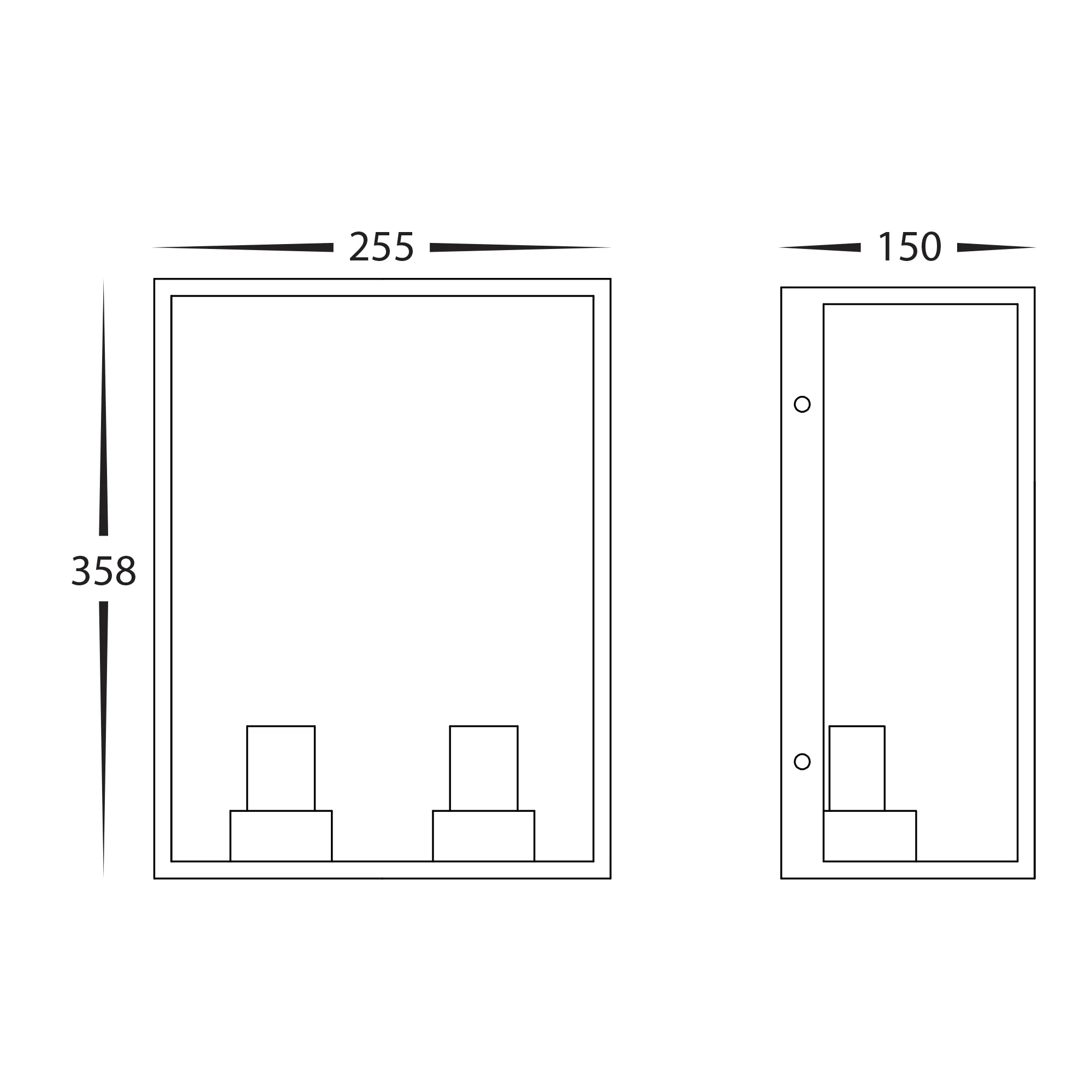 HV36592W-WHT - Bayside 316 Stainless Steel White 2 Light Wall Light - Image 2