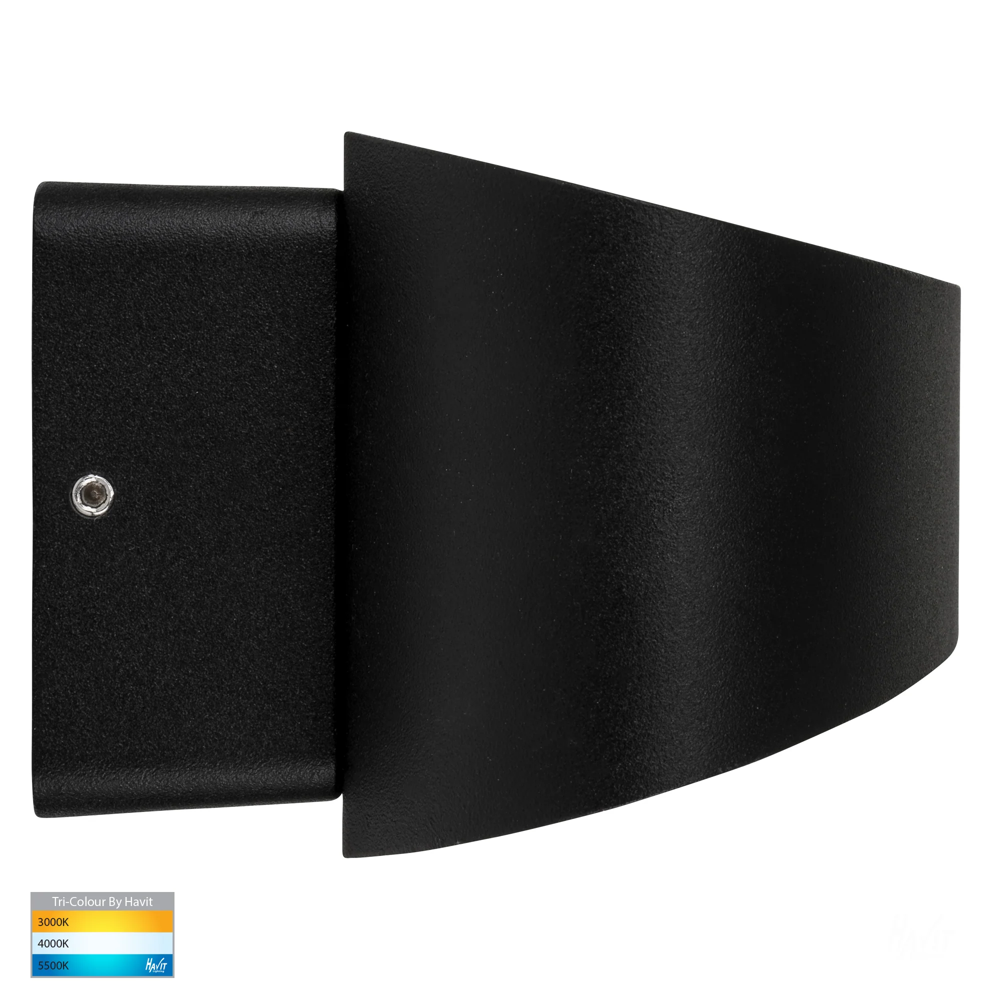 HV3661T-BLK - Luxe Black TRI Colour Up & Down LED Wall Light - Image 3