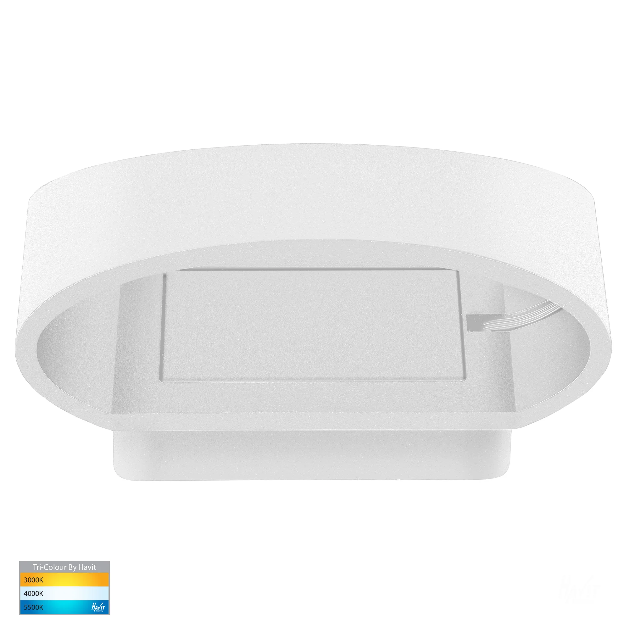 HV3661T-WHT - Luxe White TRI Colour Up & Down LED Wall Light - Image 5
