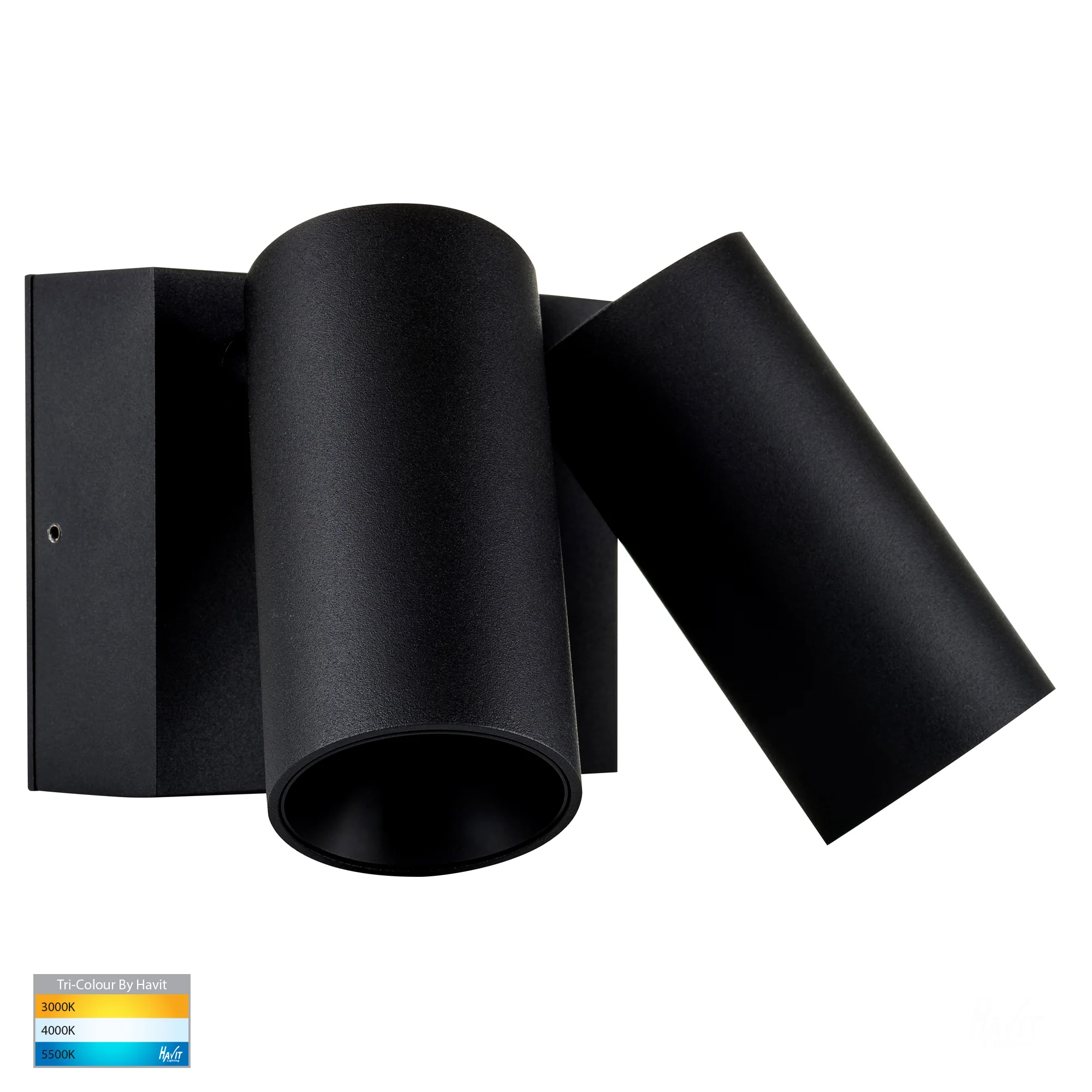 HV3683T-BLK - Revo Black Double Adjustable Wall Light - Image 3