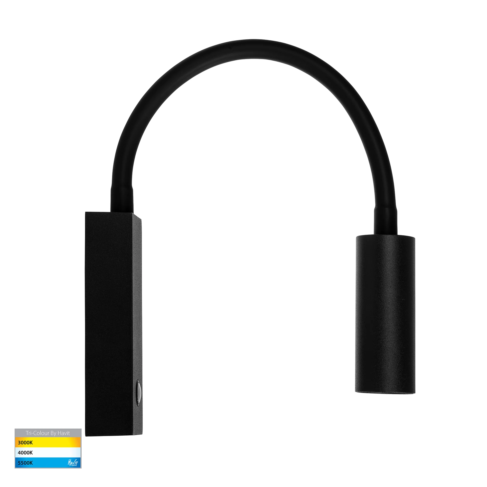 HV3687T-BLK - Lesen Black Single Adjustable Wall Light with Flexible Arm - Image 3