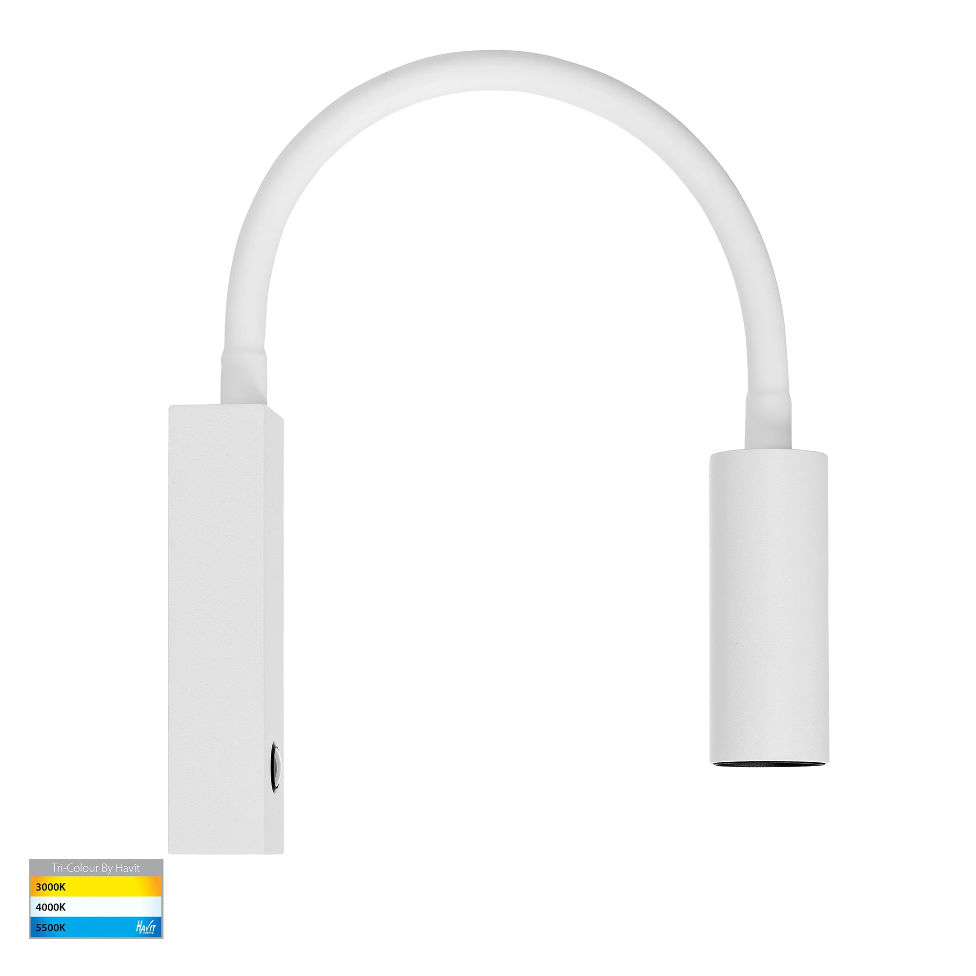 HV3687T-WHT- Lesen White Single Adjustable Wall Light with Flexible Arm - Image 3