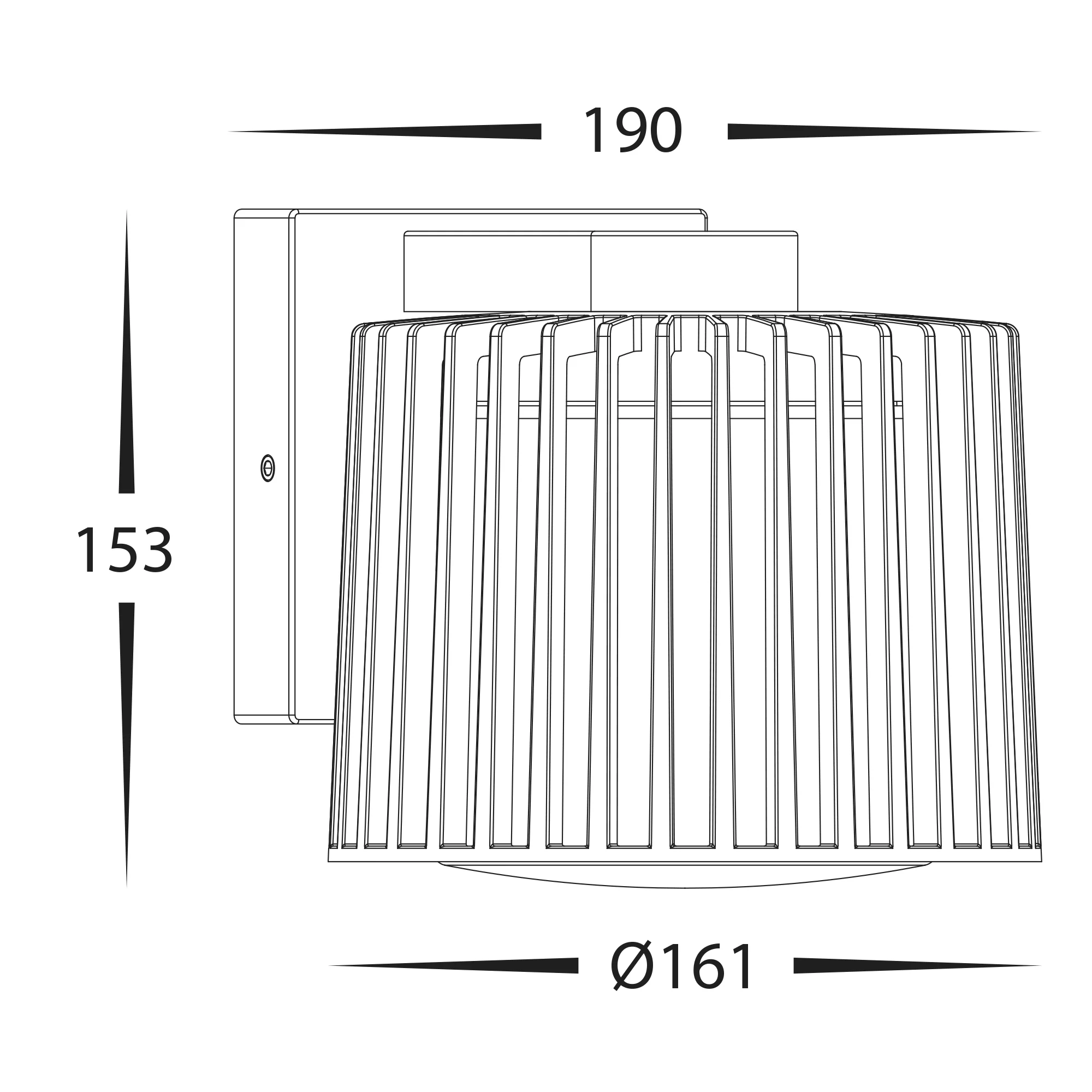 HV3694W-BLK - Lumo Aluminium Black Wall Light - Image 2