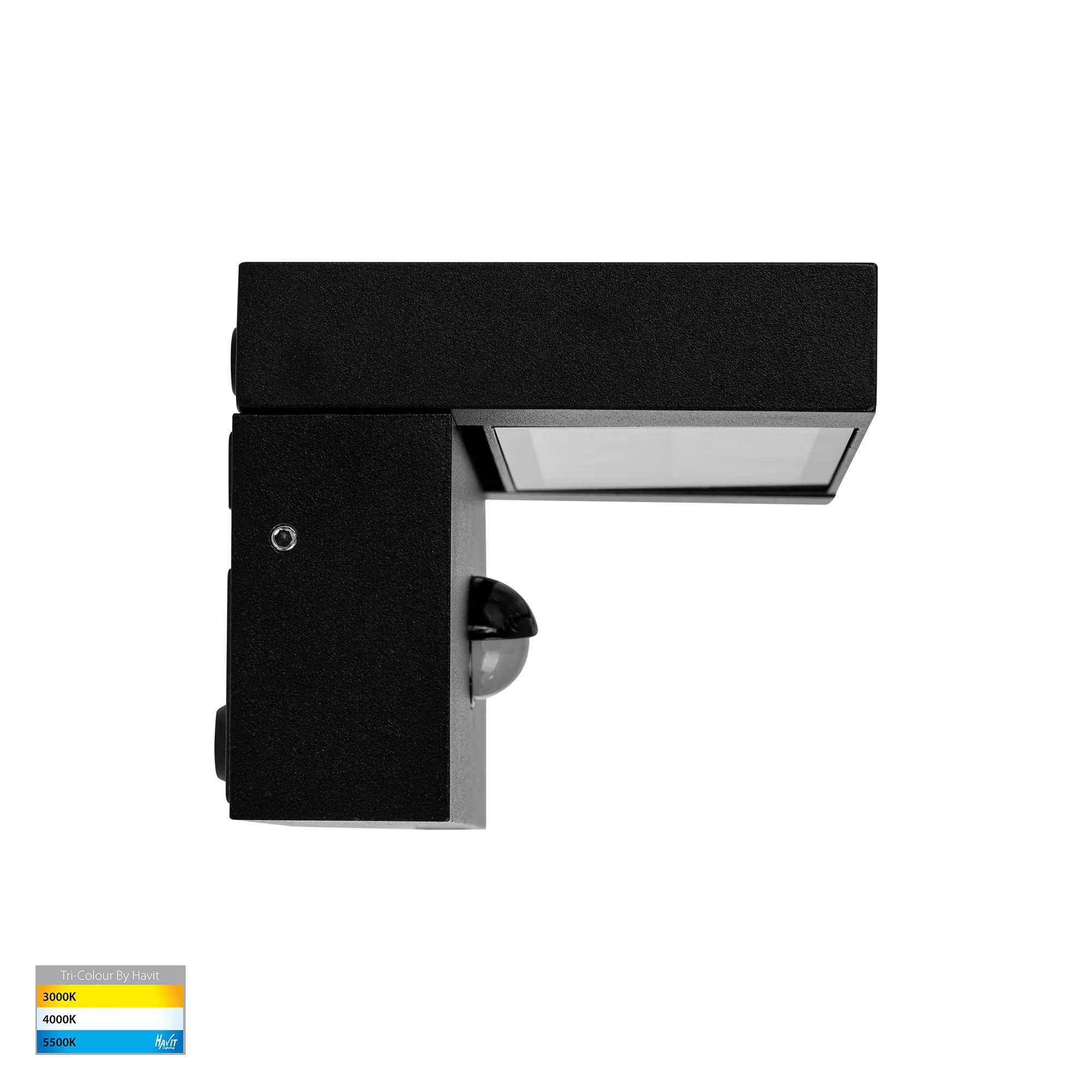 HV3731T-BLK-PIR - Locu Aluminium Black Adjustable 12w LED Floodlight with Sensor - Image 3