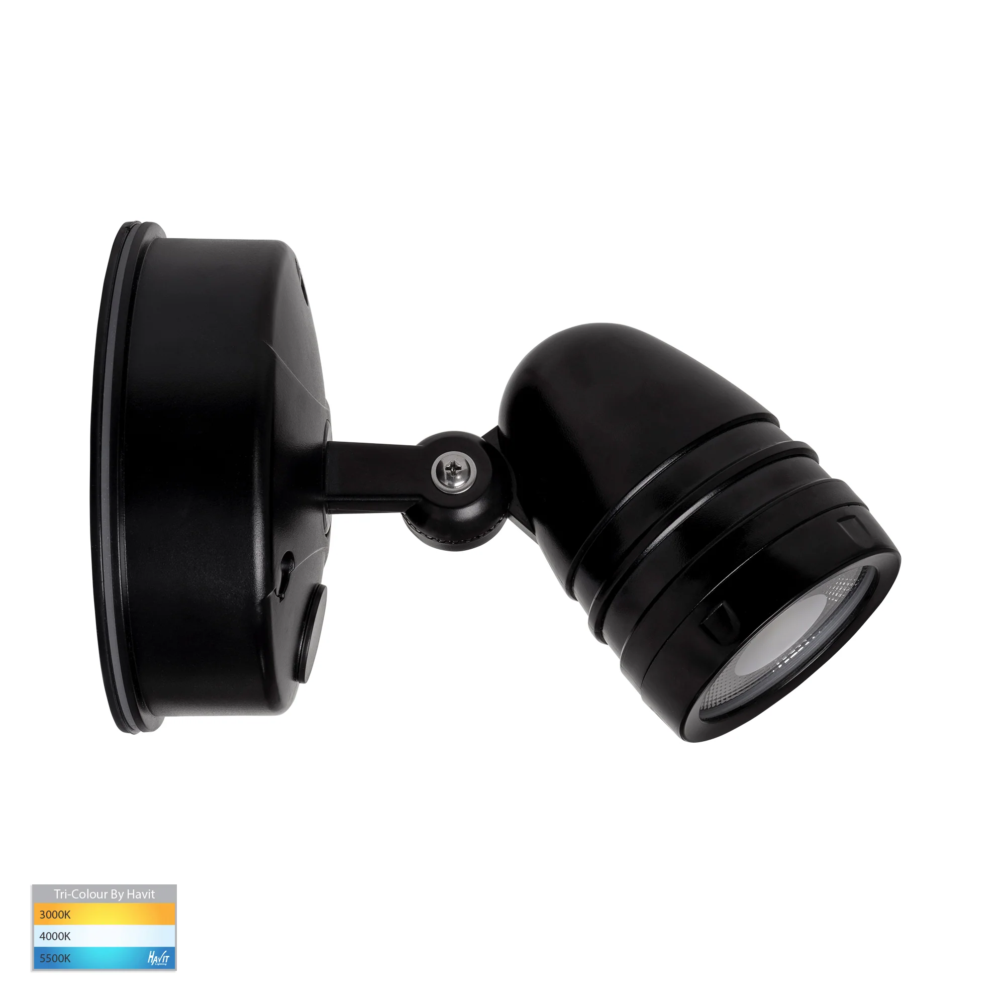 HV3791T-BLK - Focus Polycarbonate Black Single Adjustable Spot Light - Image 3