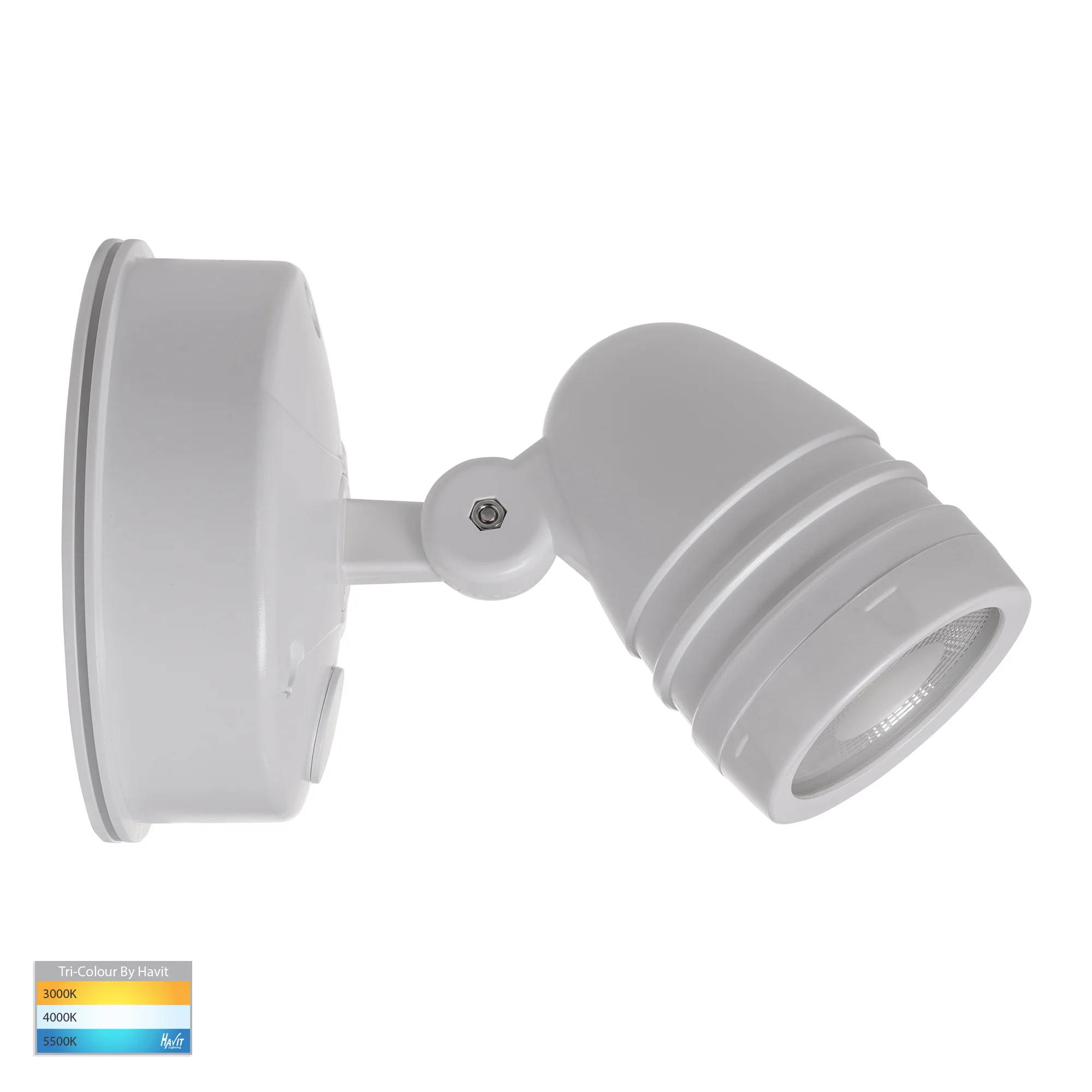HV3792T-WHT - Focus Polycarbonate White Single Adjustable Spot Light With Sensor - Image 3