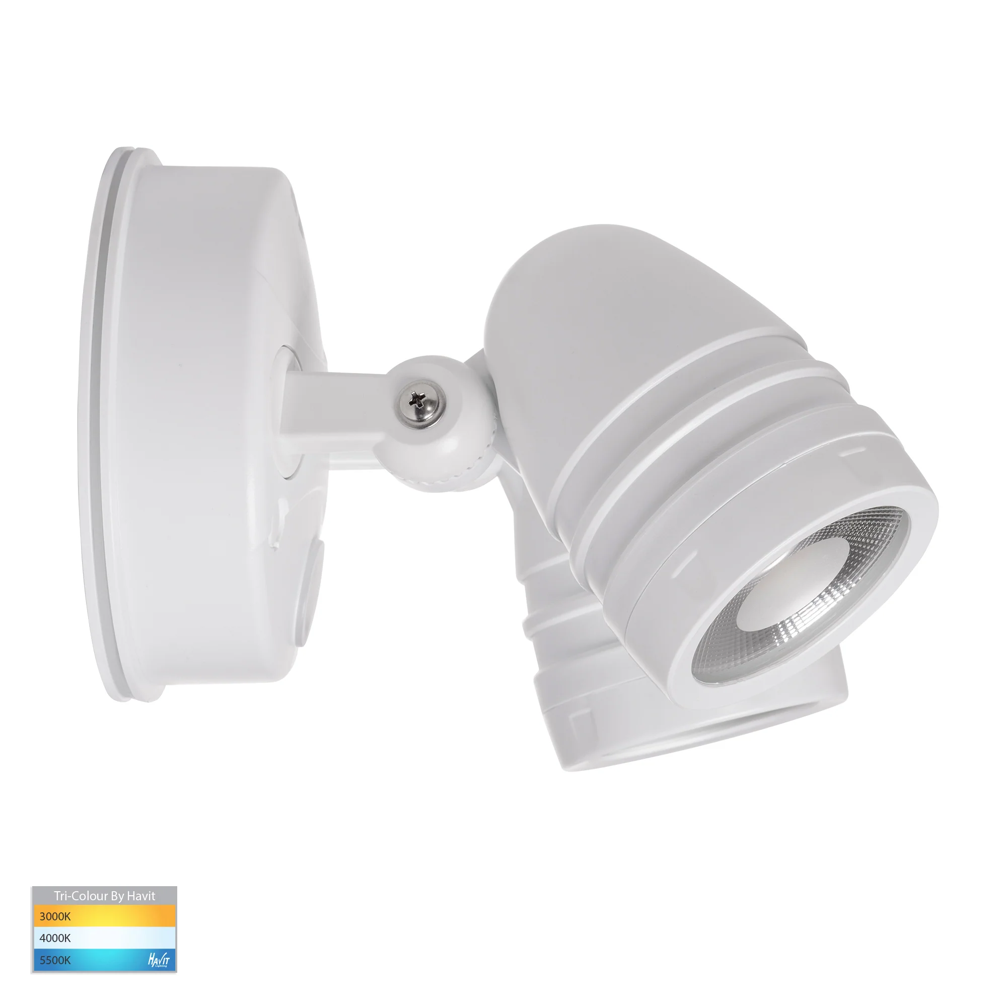HV3794T-WHT - Focus Polycarbonate White Double Adjustable Spot Light With Sensor - Image 3