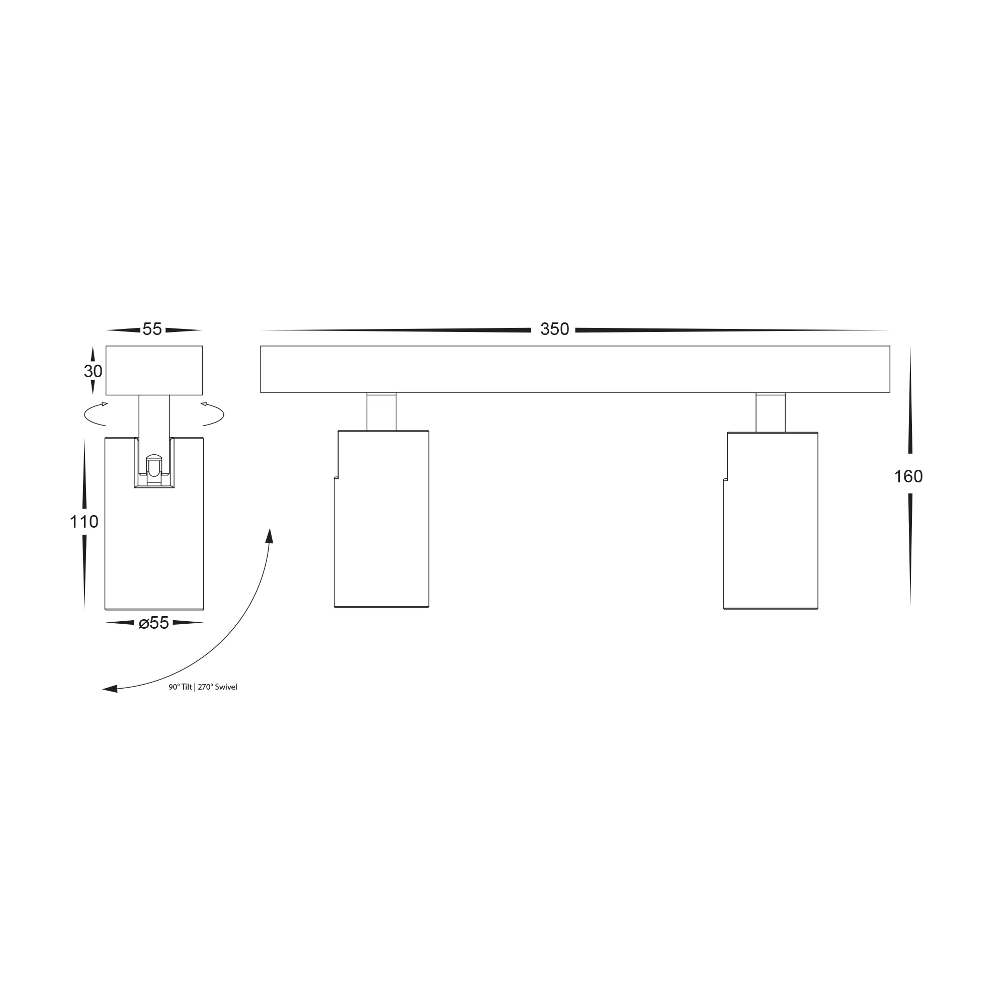 HV4002T-2-WHT - Revo White 2 Light TRI Colour LED Bar Light - Image 2