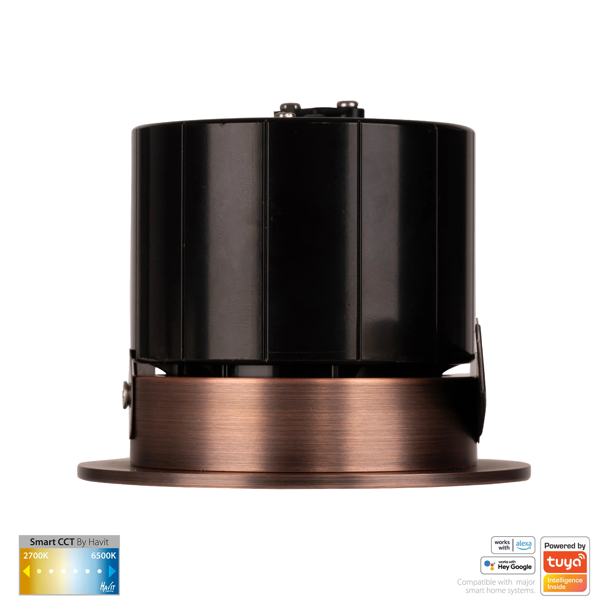 HV5511CCT-AB - Prime Antique Brass Fixed CCT WIFI LED Downlight - Image 4