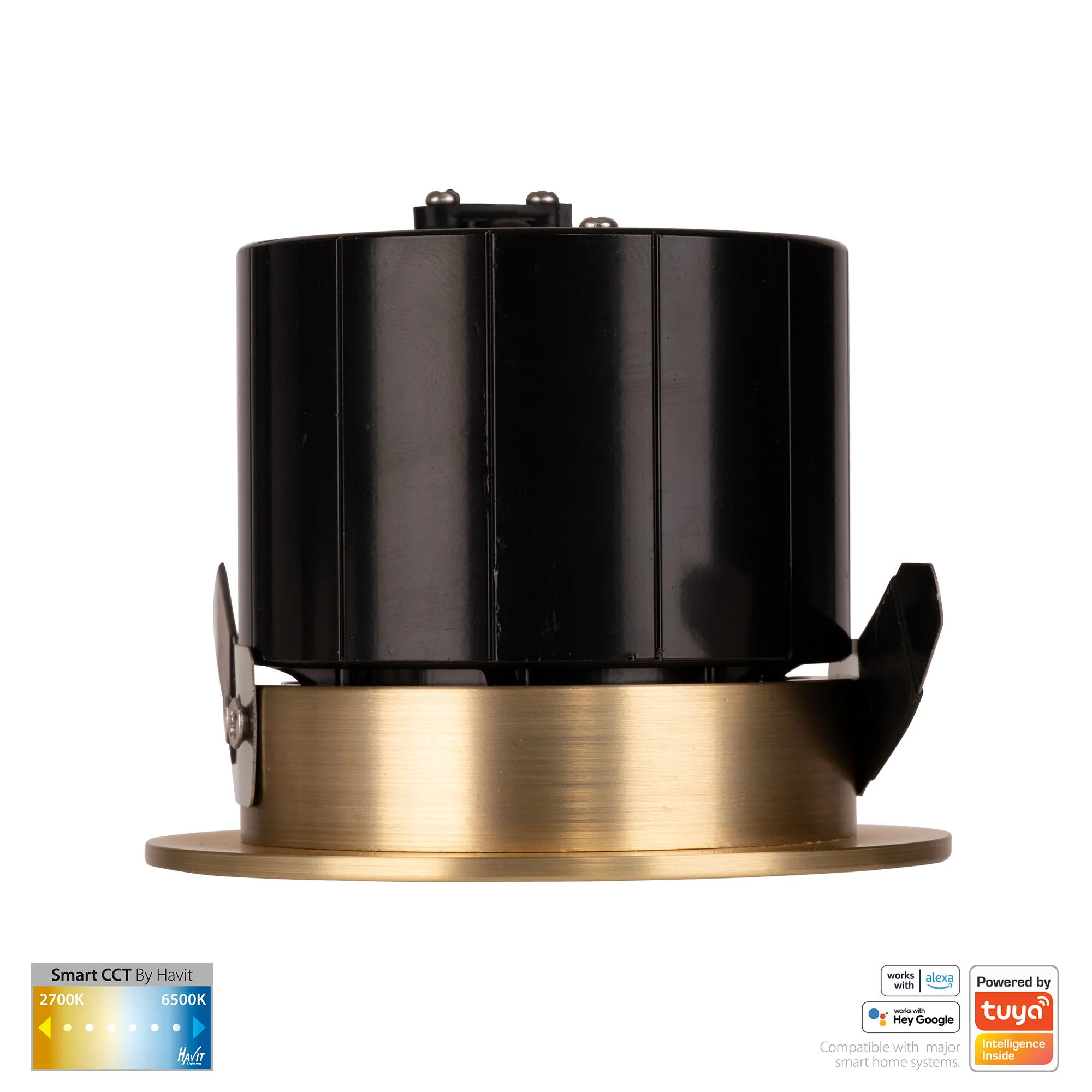 HV5511CCT-BR- Prime Brass Coloured Fixed CCT WIFI LED Downlight - Image 4