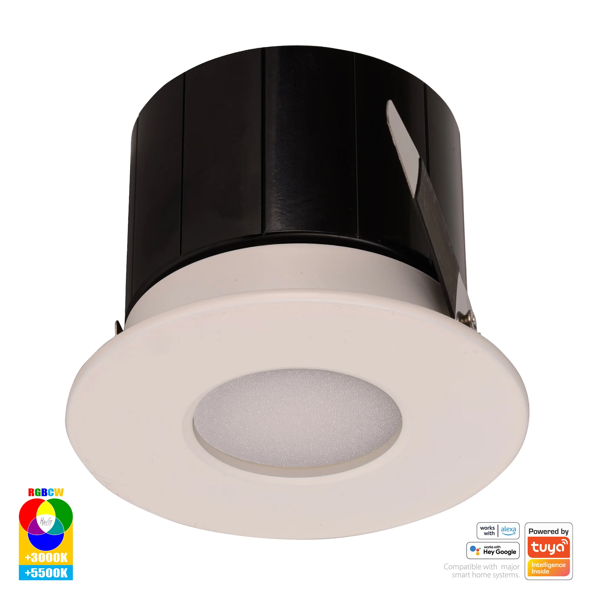 HV5511RGBCW-WHT - Prime White Fixed RGBCW WIFI LED Downlight
