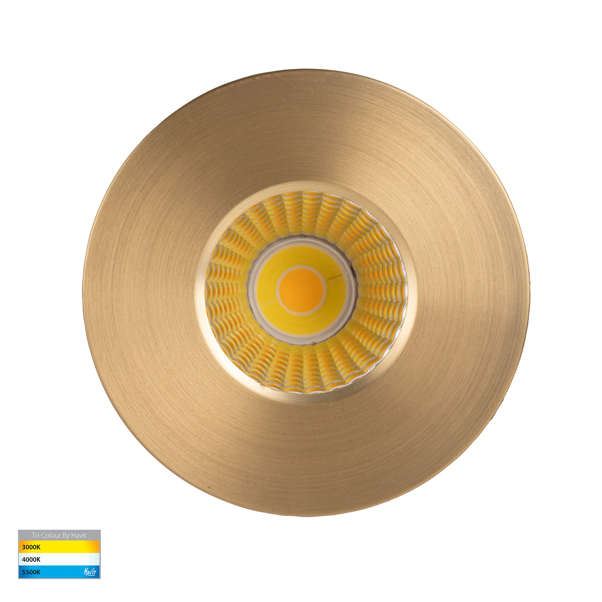 HV5511T-BR - Prime Brass Coloured Fixed LED Downlight - Image 3