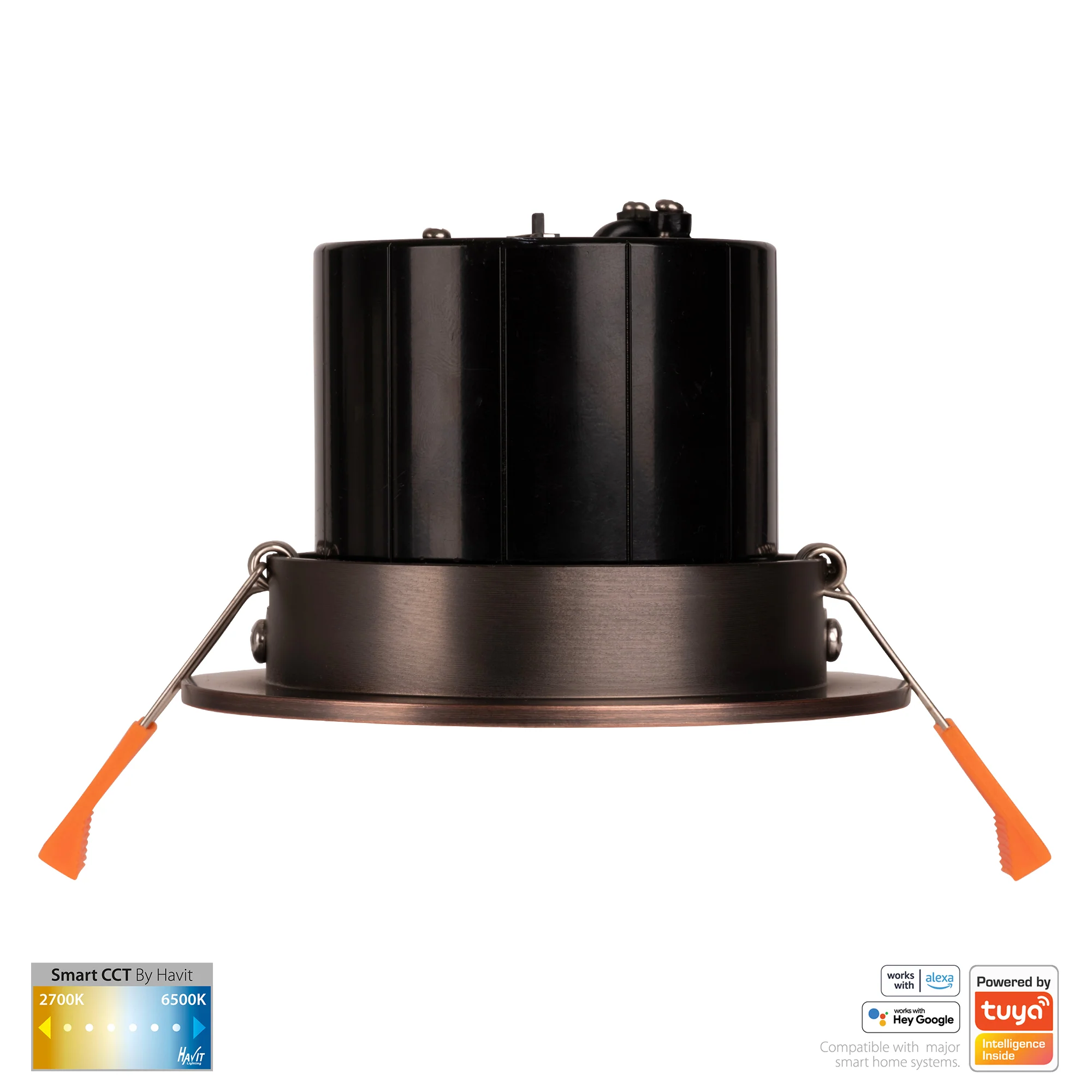 HV5512CCT-AB- Prime Antique Brass Tilt CCT WIFI LED Downlight - Image 4
