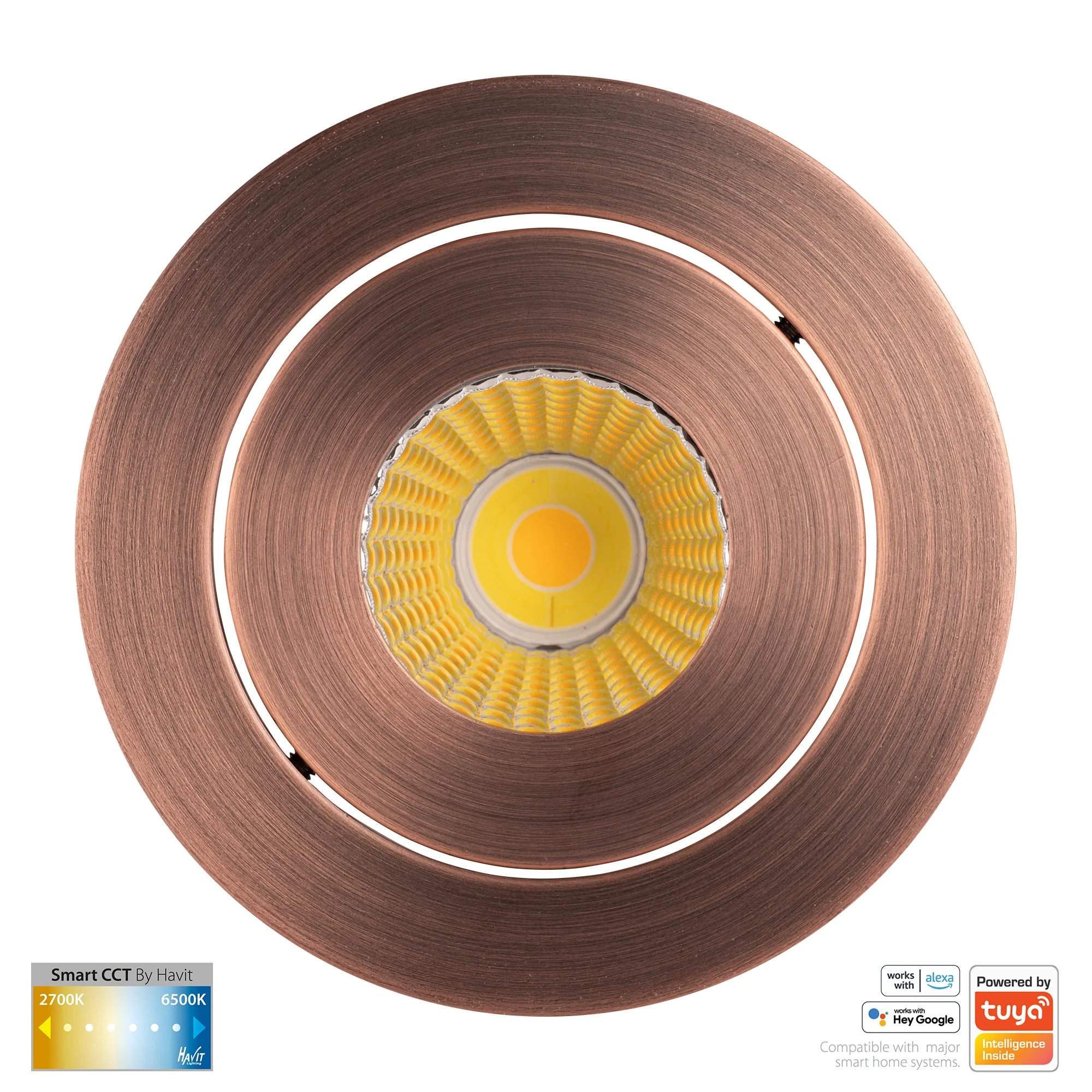 HV5512CCT-AB- Prime Antique Brass Tilt CCT WIFI LED Downlight - Image 5