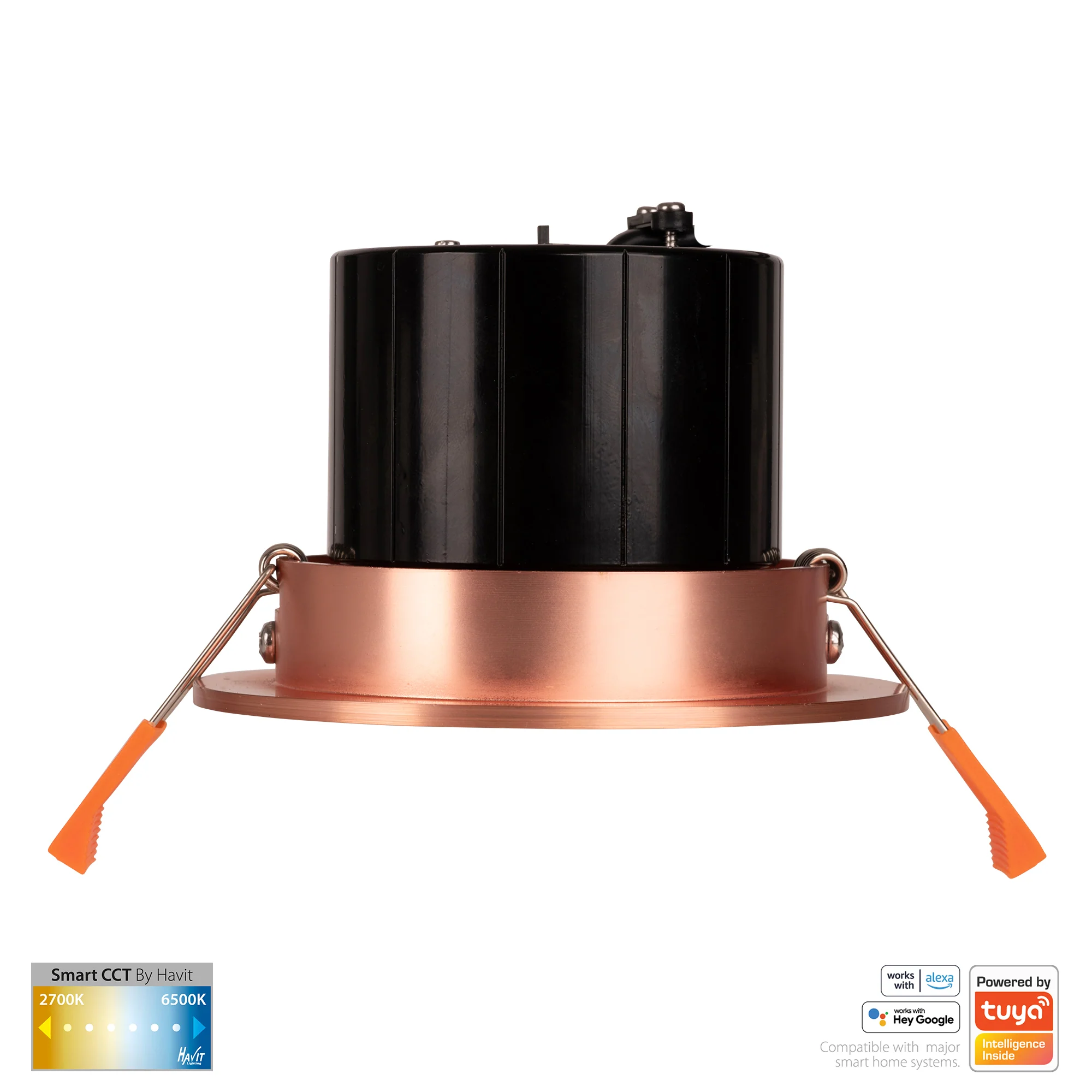 HV5512CCT-CP - Prime Copper Coloured Tilt CCT WIFI LED Downlight - Image 4