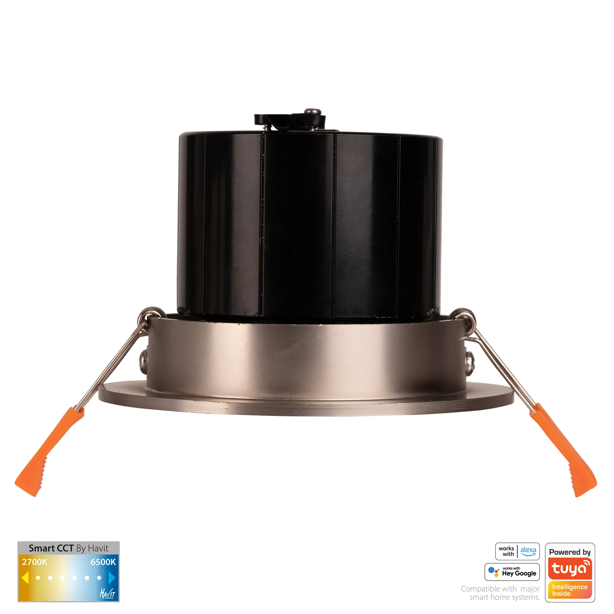 HV5512CCT-NK - Prime Nickel Coloured Tilt CCT WIFI LED Downlight - Image 4
