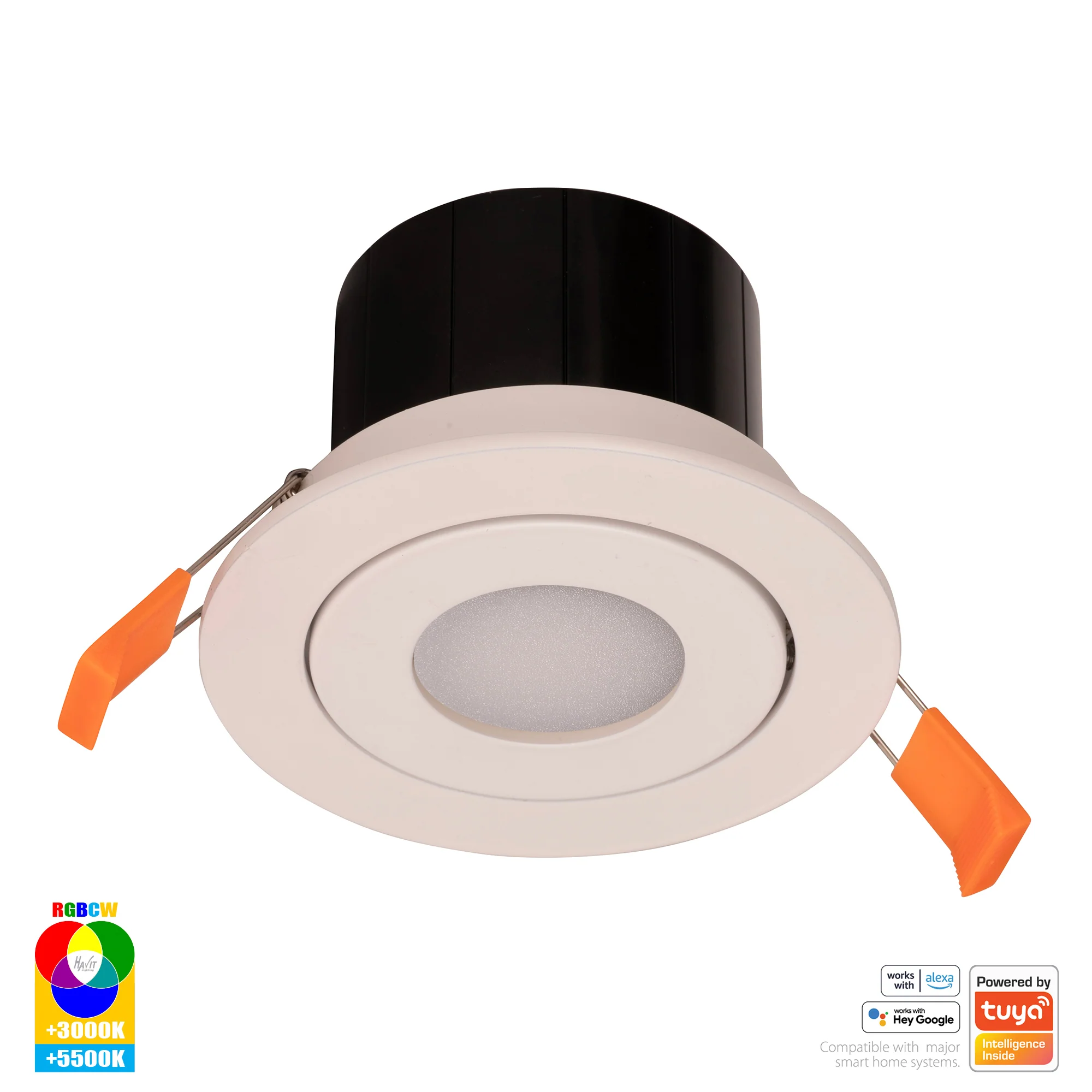 HV5512RGBCW-WHT - Prime White Tilt RGBCW WIFI LED Downlight