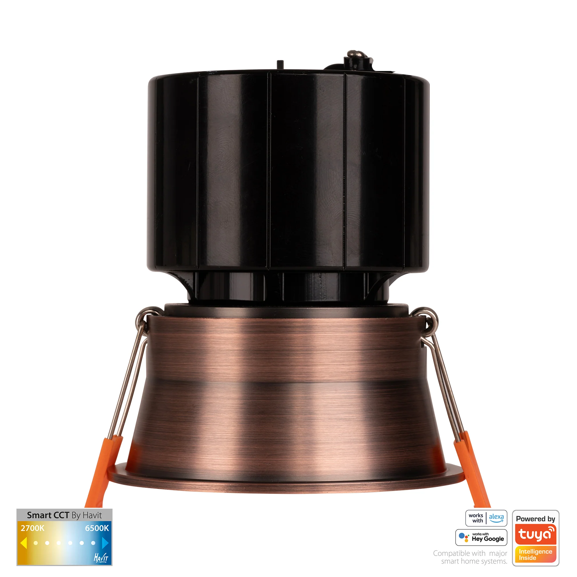 HV5513CCT-AB - Prime Antique Brass Fixed Deep CCT WIFI LED Downlight - Image 3