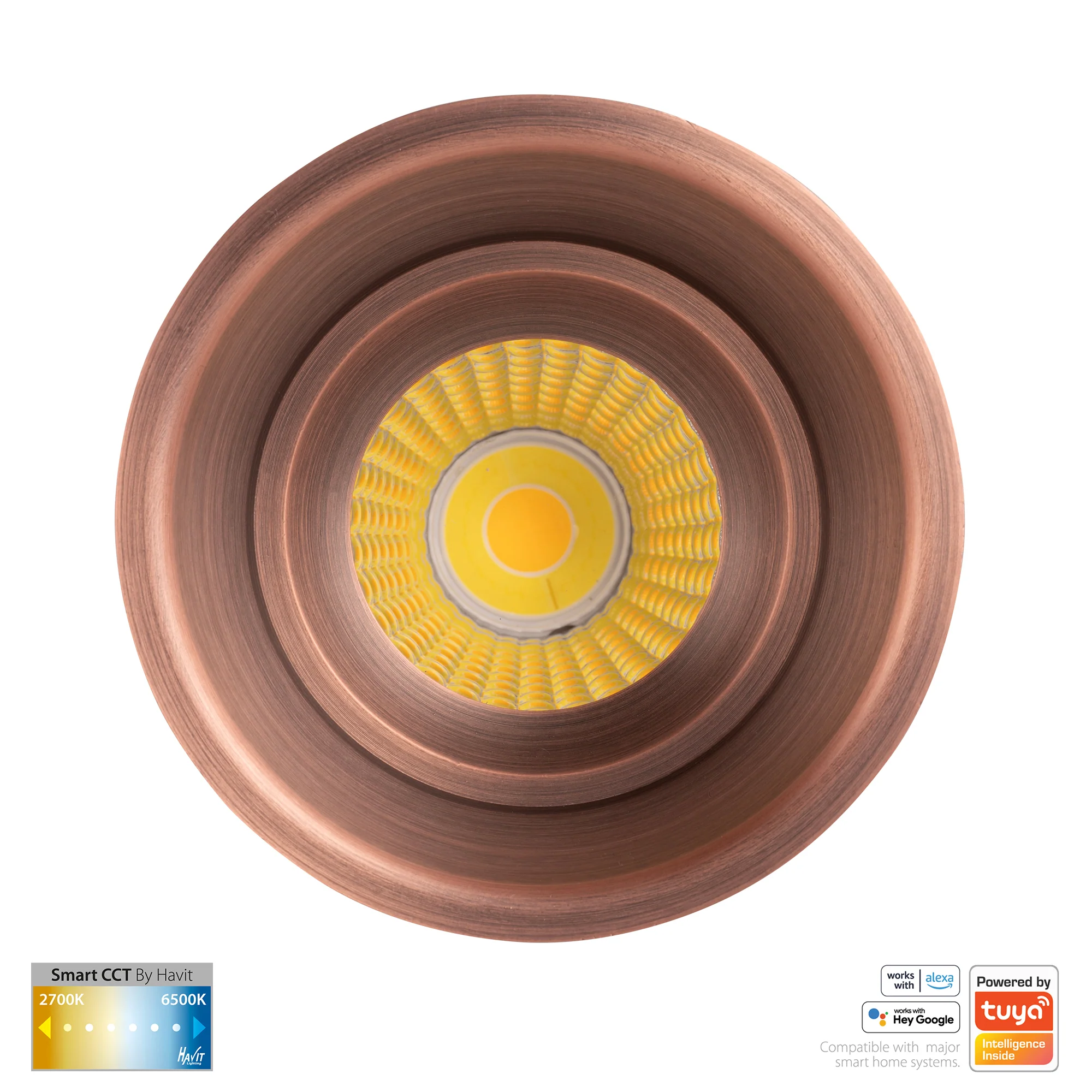 HV5513CCT-AB - Prime Antique Brass Fixed Deep CCT WIFI LED Downlight - Image 4
