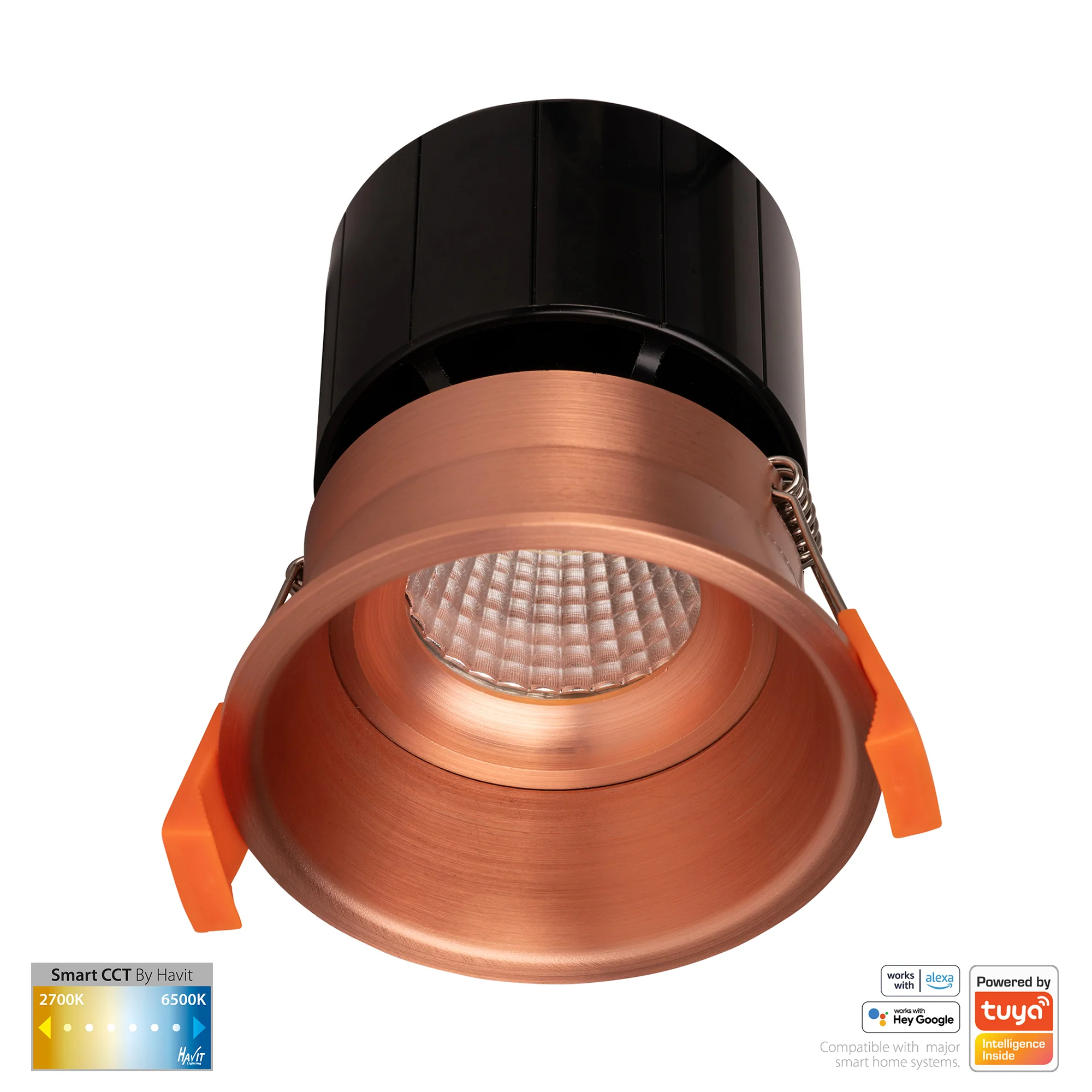 HV5513CCT-CP - Prime Copper Coloured Fixed Deep CCT WIFI LED Downlight