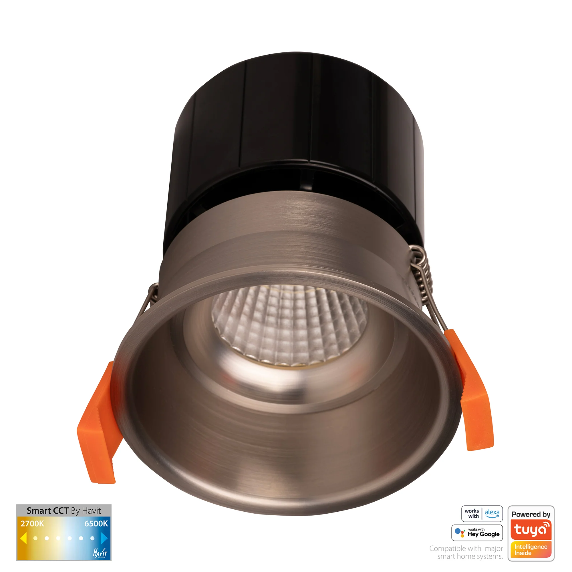 HV5513CCT-NK - Prime Nickel Coloured Fixed Deep CCT WIFI LED Downlight