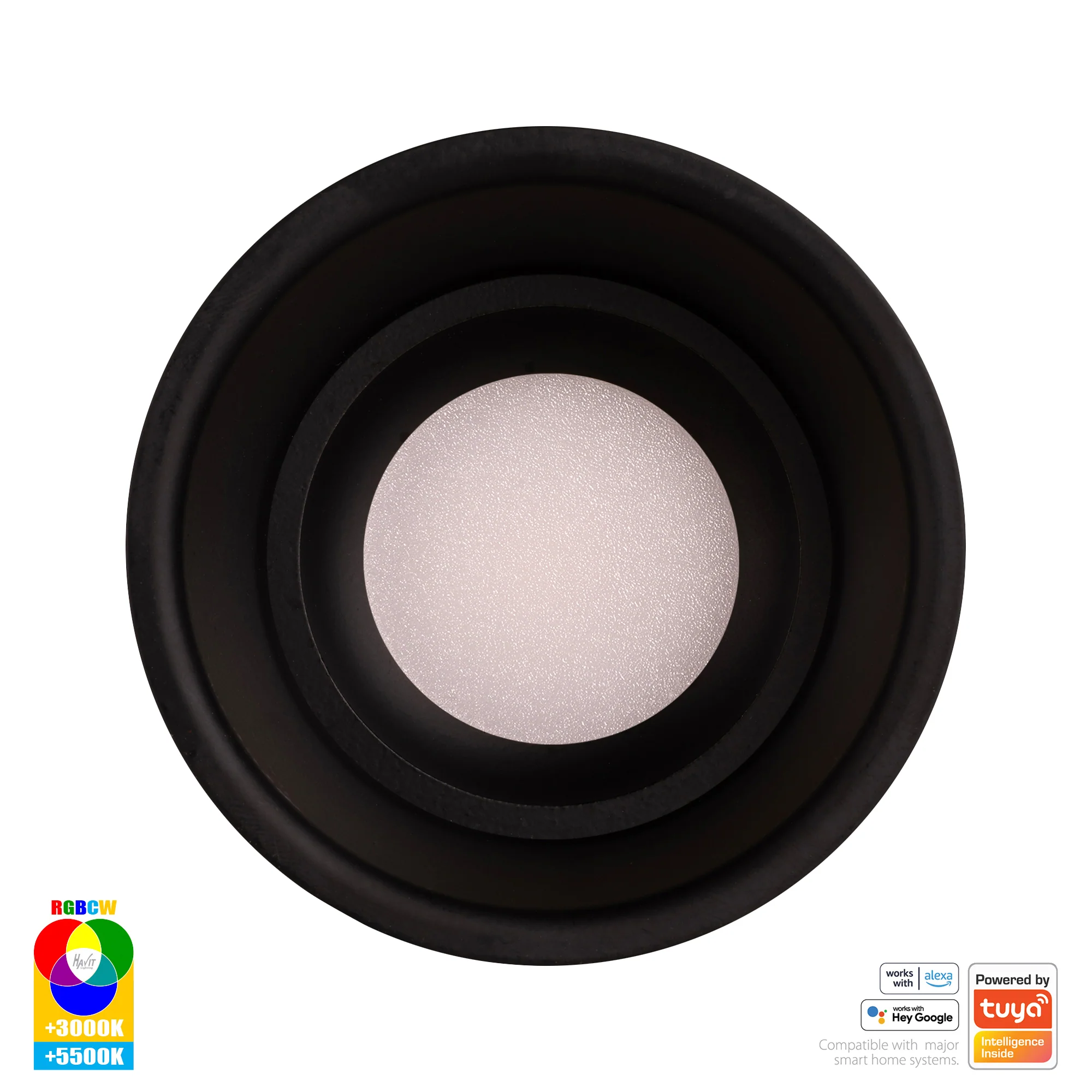 HV5513RGBCW-BLK - Prime Black Fixed Deep RGBCW WIFI LED Downlight - Image 4