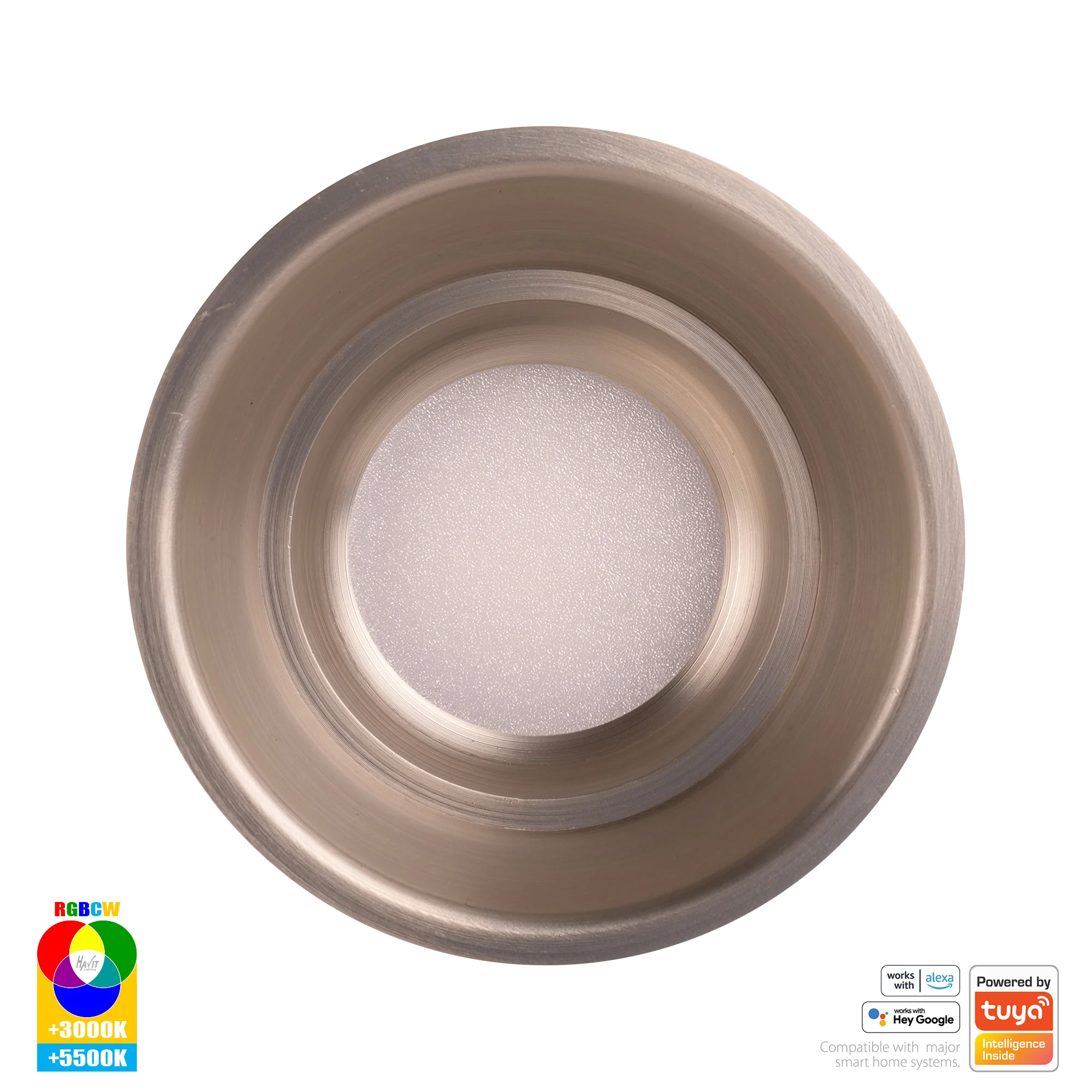 HV5513RGBCW-NK - Prime Nickel Coloured Fixed Deep RGBCW WIFI LED Downlight - Image 4