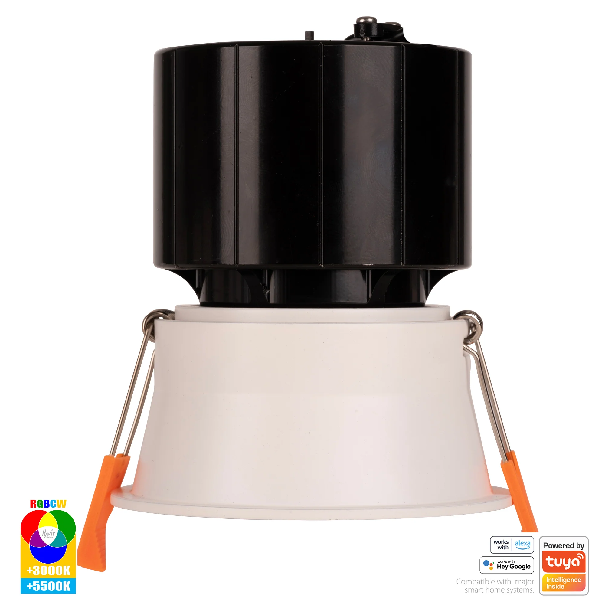 HV5513RGBCW-WHT - Prime White Fixed Deep RGBCW WIFI LED Downlight - Image 3