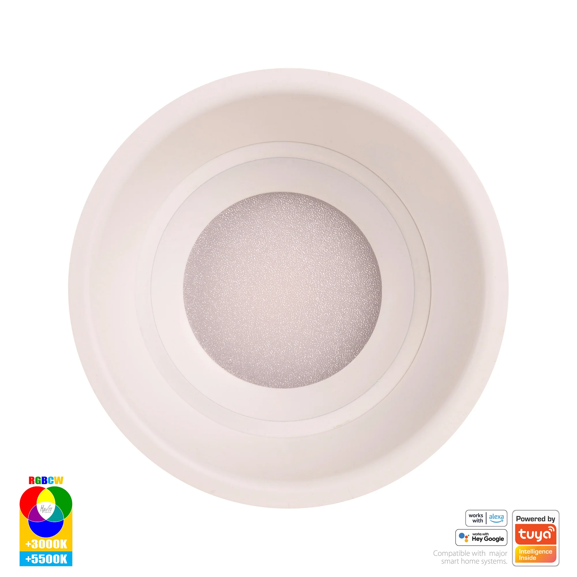 HV5513RGBCW-WHT - Prime White Fixed Deep RGBCW WIFI LED Downlight - Image 4
