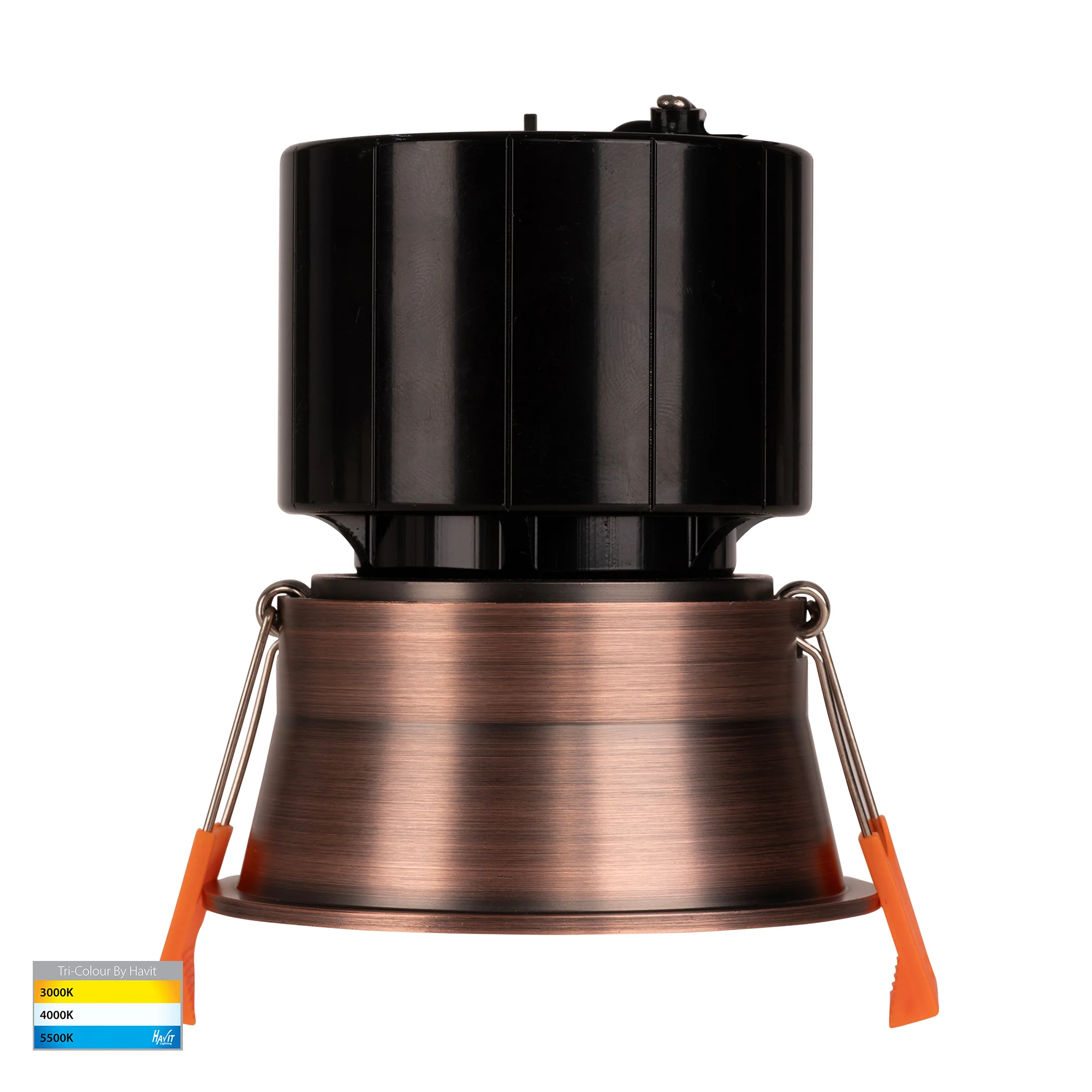 HV5513T-AB - Prime Antique Brass Fixed Deep LED Downlight - Image 3