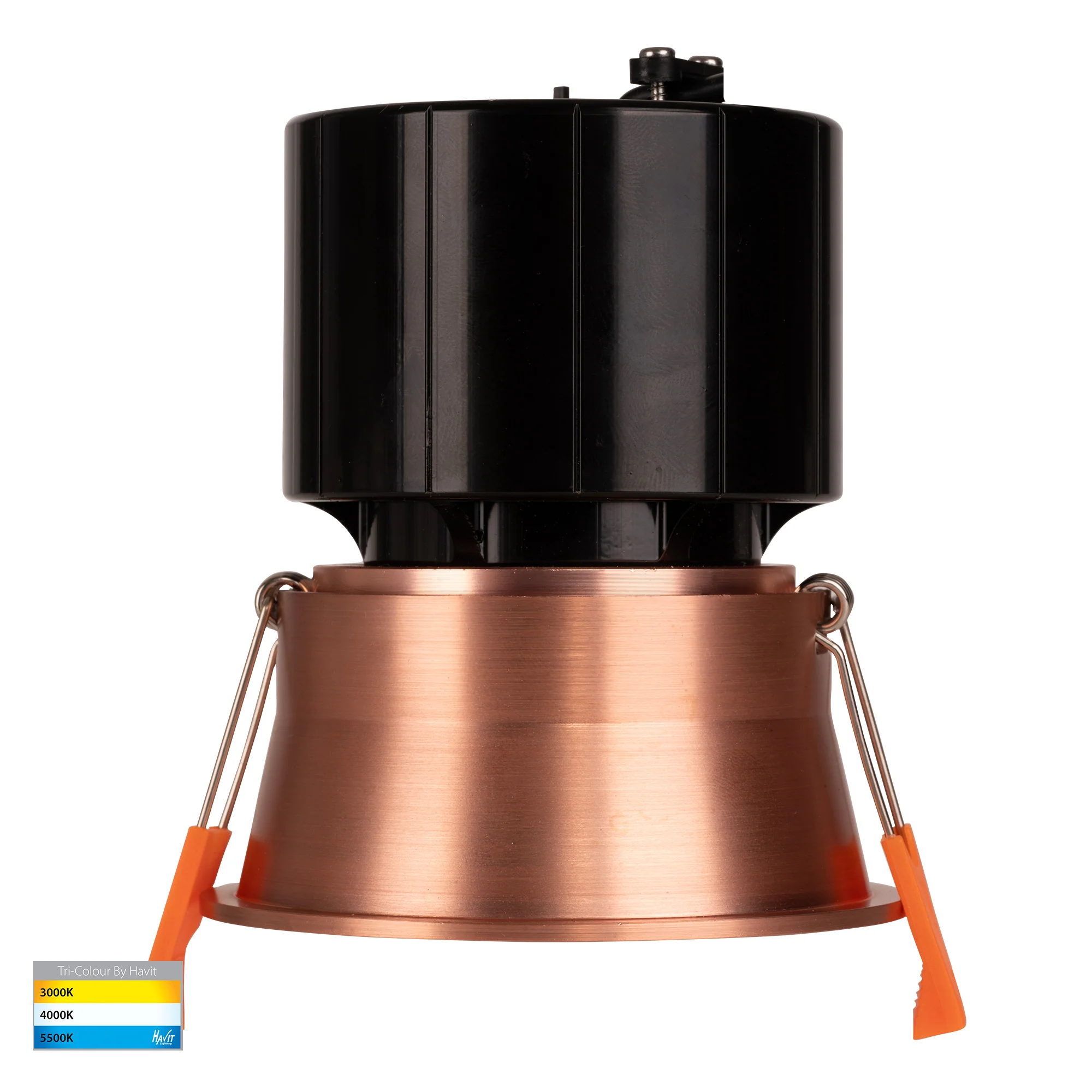 HV5513T-CP - Prime Copper Coloured Fixed Deep LED Downlight - Image 3