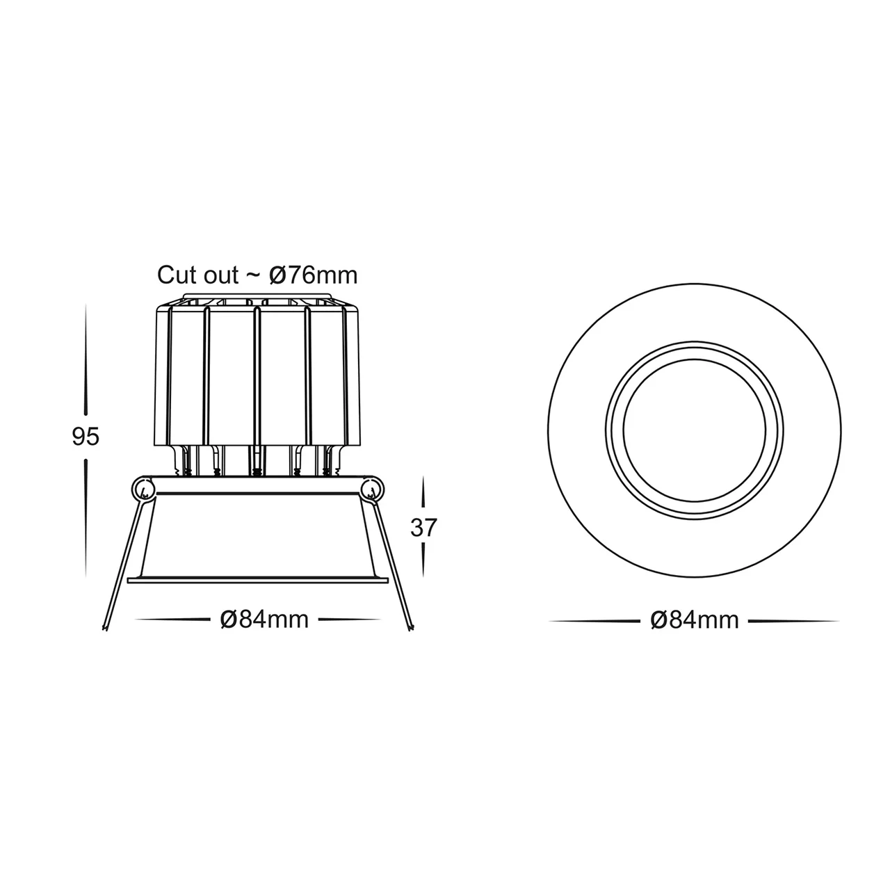 HV5513T-AB - Prime Antique Brass Fixed Deep LED Downlight - Image 2