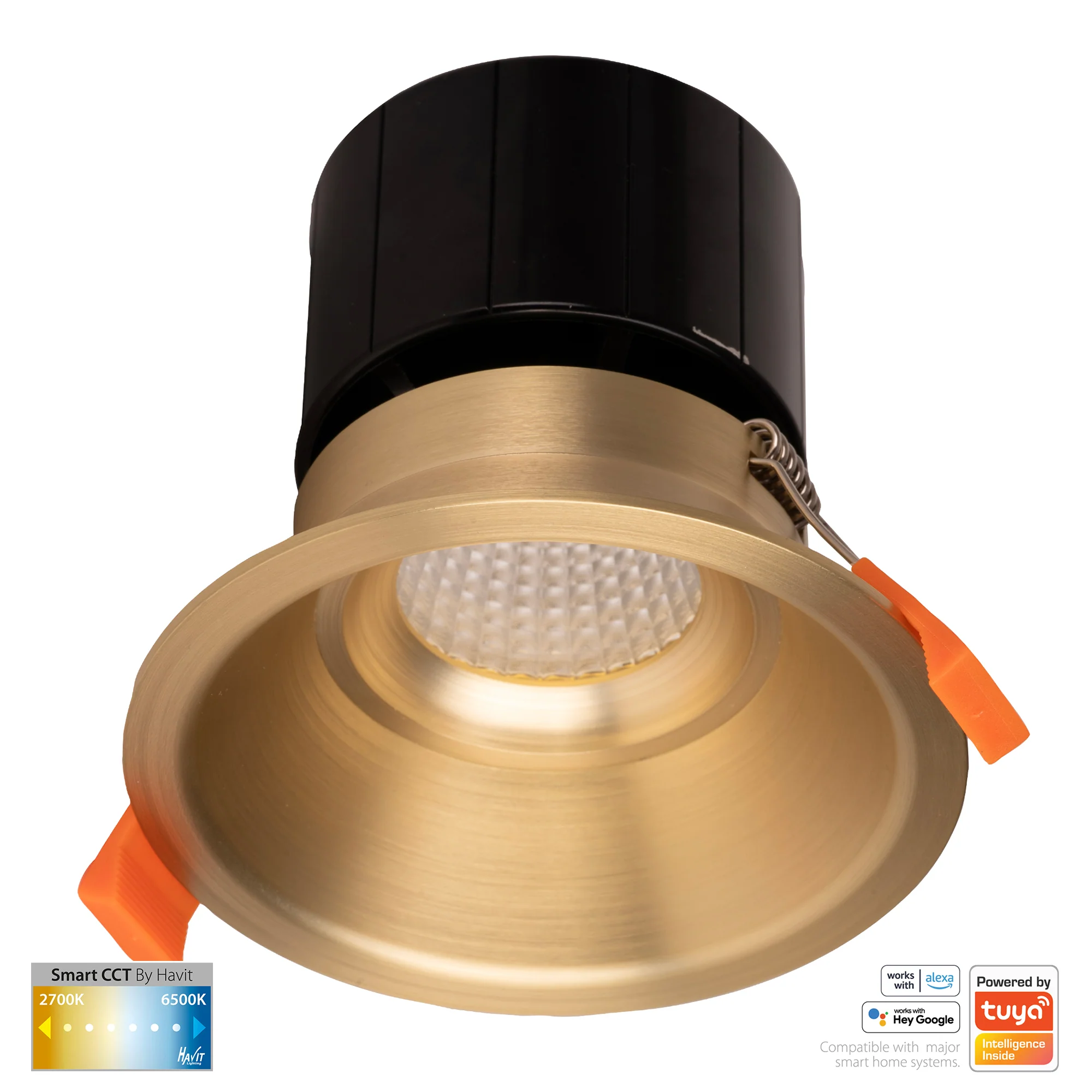 HV5514CCT-BR - Prime Brass Coloured Fixed Deep CCT WIFI LED Downlight